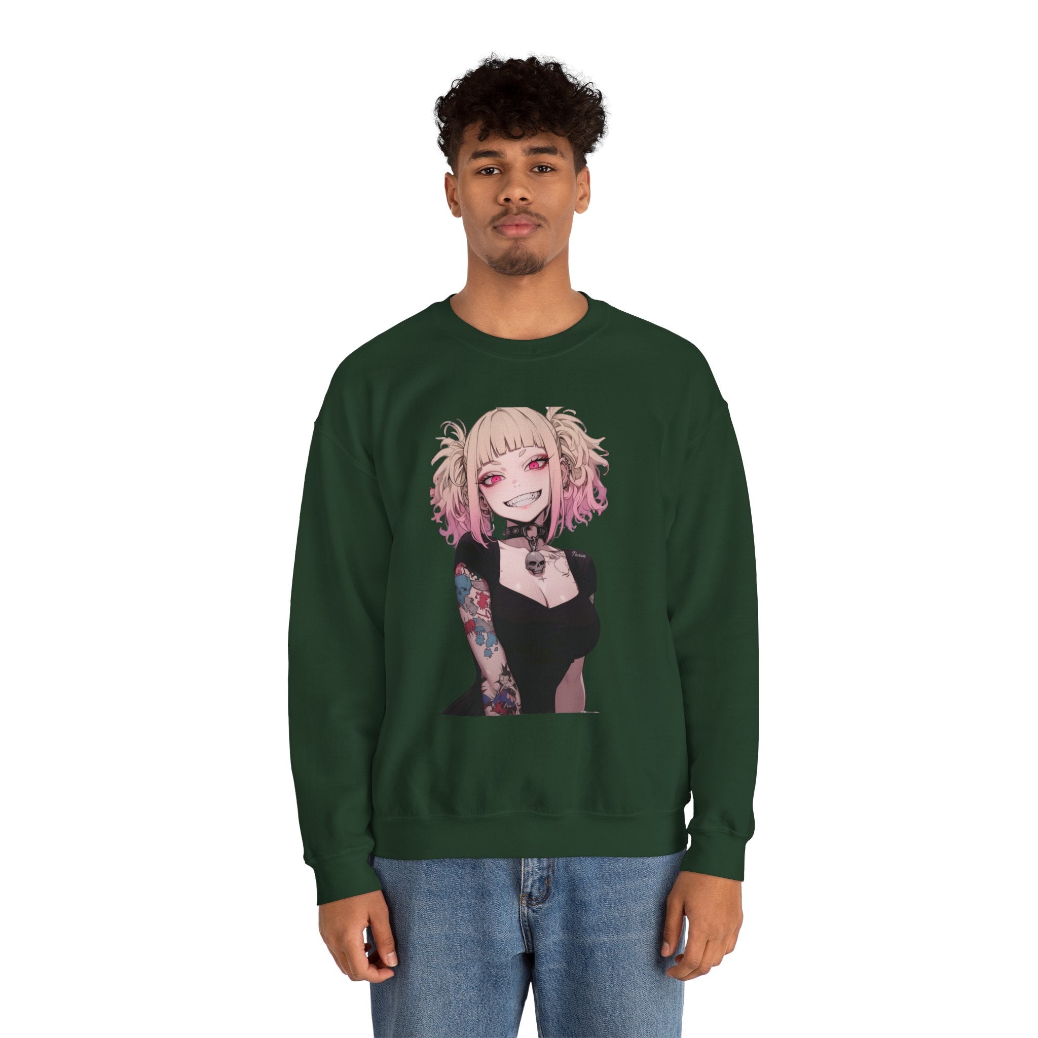 Gothic Himiko Toga Tattooed Crazy Unisex Heavy Blend™ Crewneck Sweatshirt