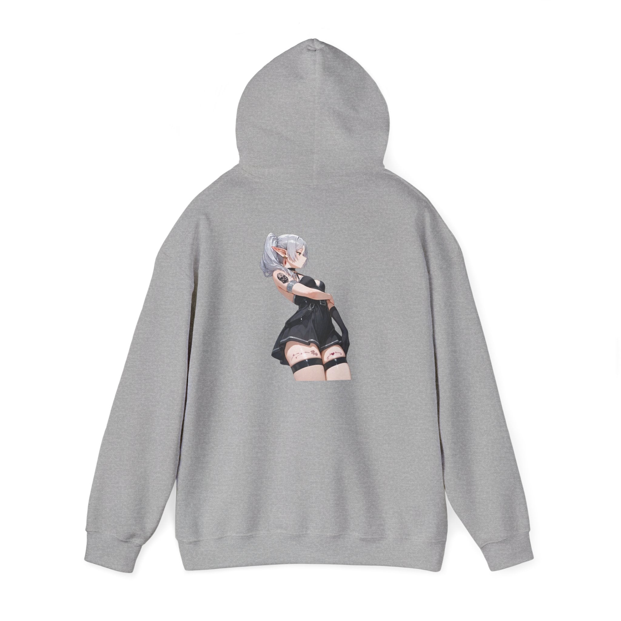 Sexy Frieren Tattooed Black Outfit Unisex Heavy Blend™ Hooded Sweatshirt