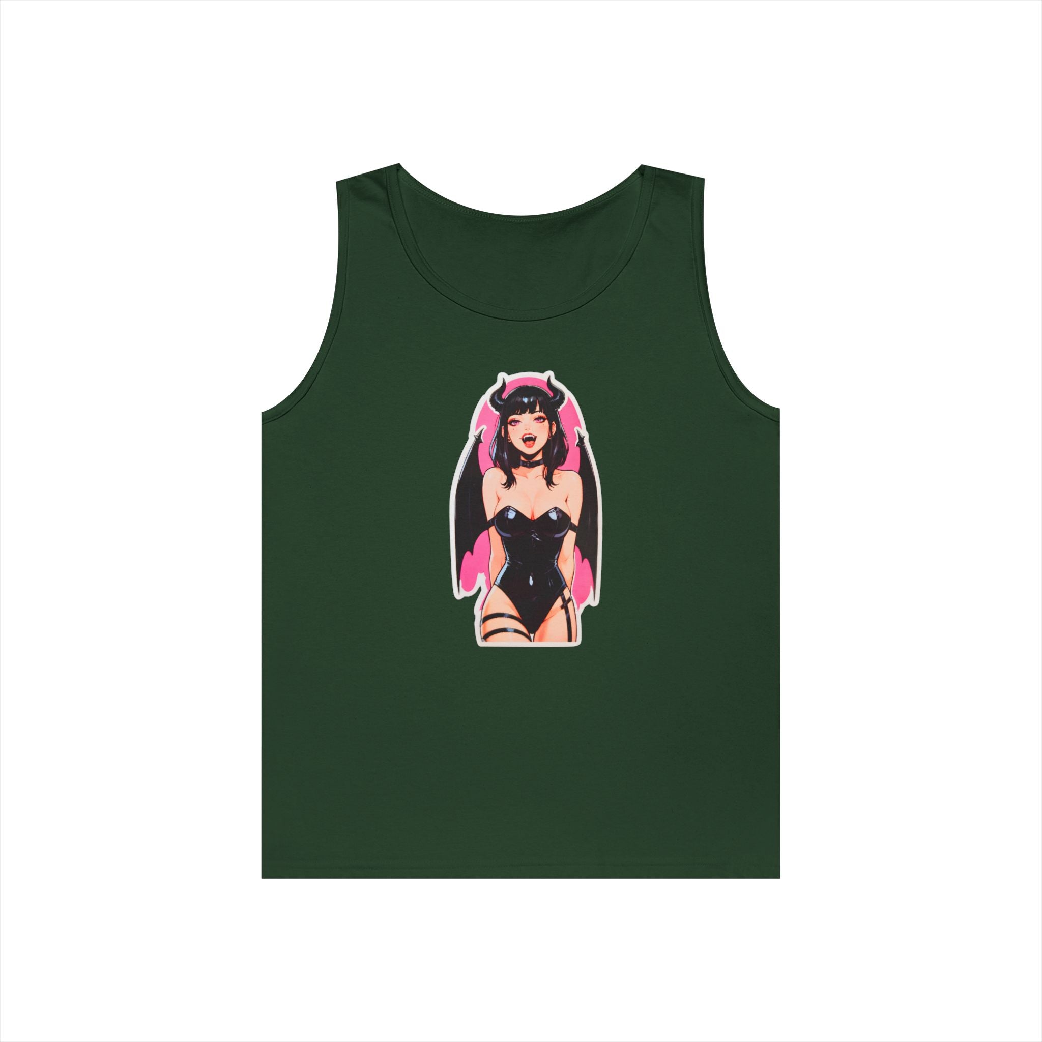 Succubus Ahegao Dark Gothic Heavy Cotton Tank Top