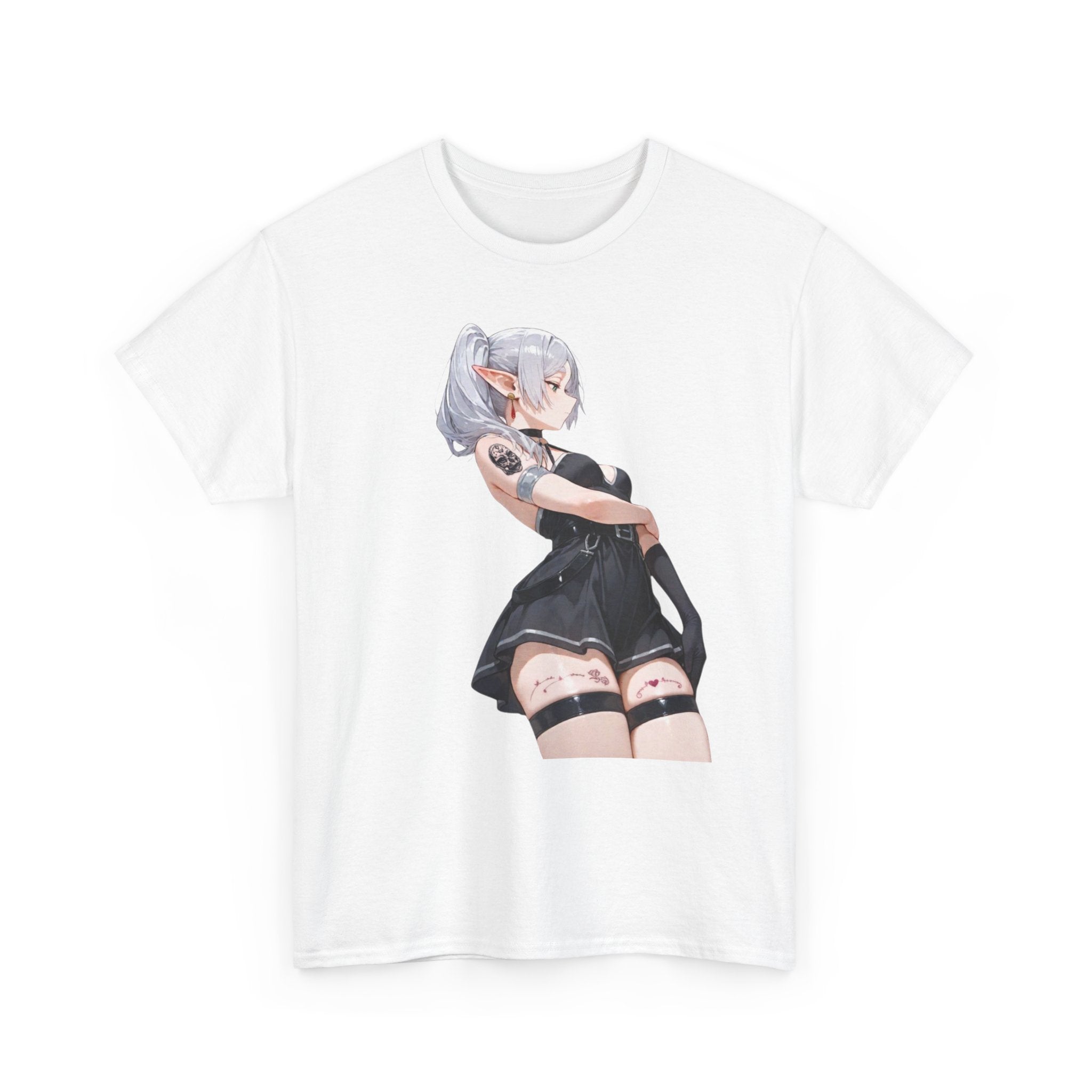 Sexy Frieren Tattooed Black Outfit Unisex Heavy Cotton Tee
