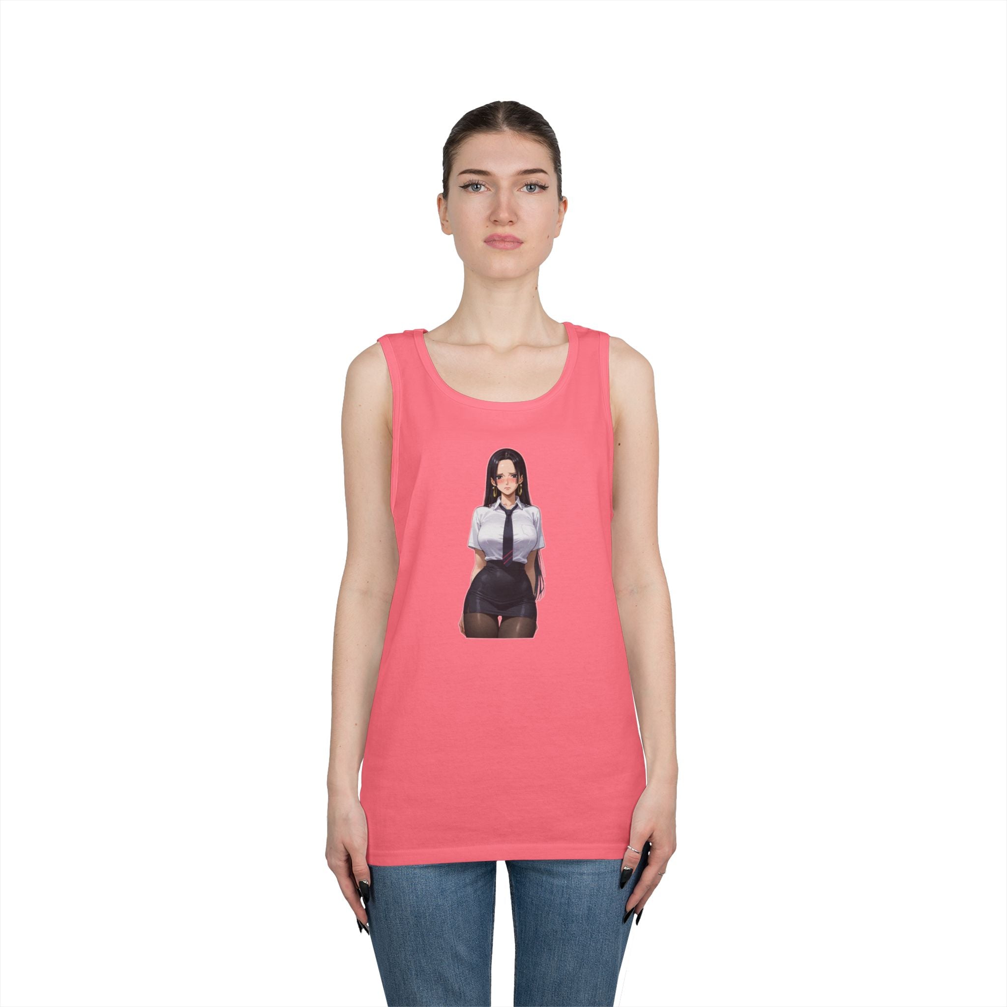 Nico Robin Office Lady Blushing Heavy Cotton Tank Top