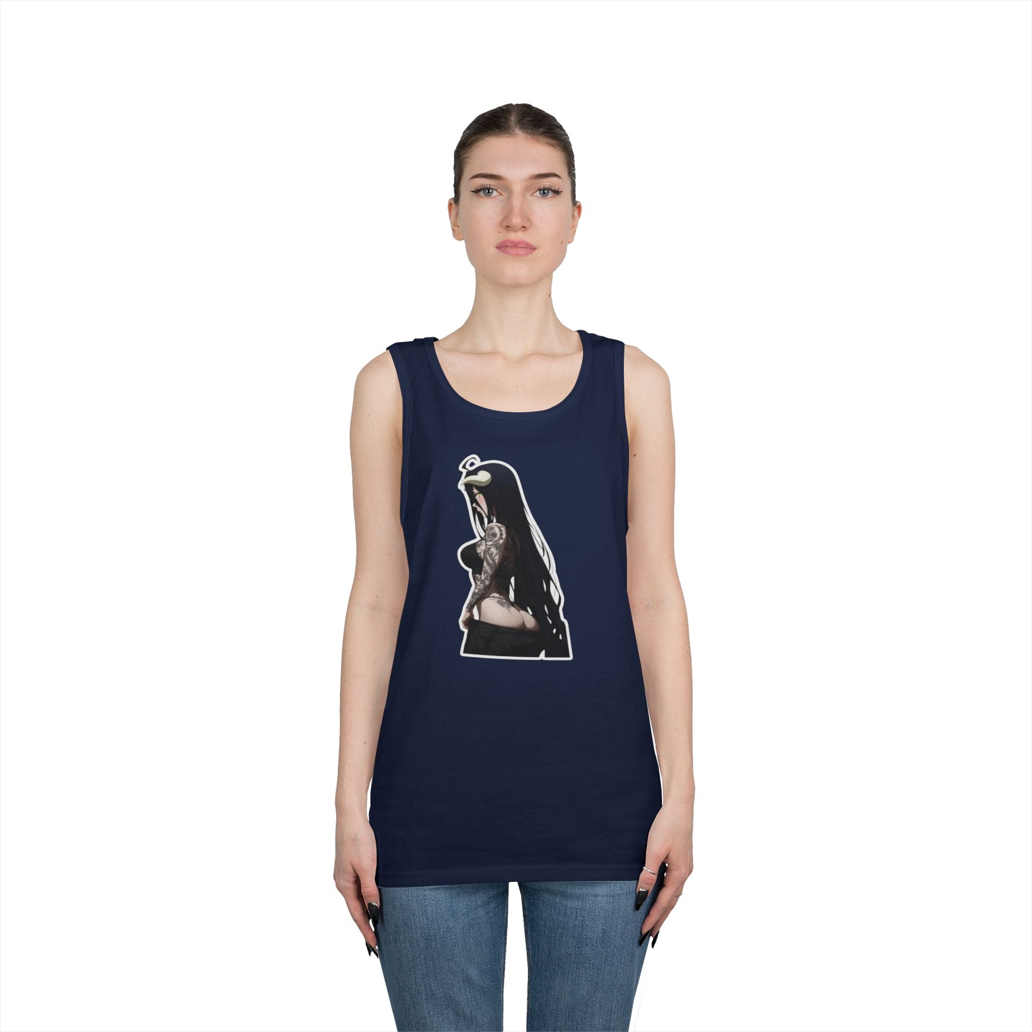 Albedo From Overlord Gothic Tattooed Heavy Cotton Tank Top