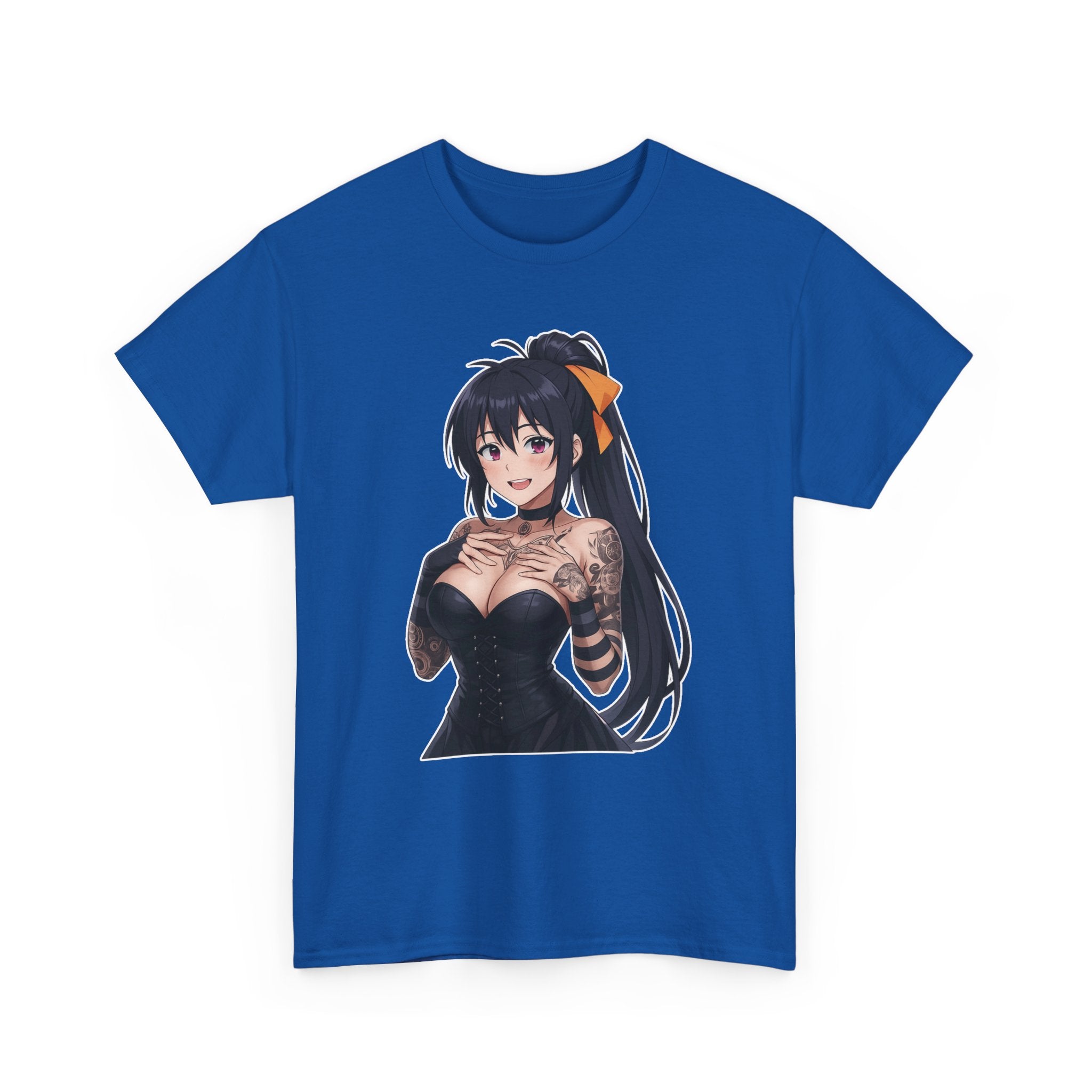 Gothic Style Akeno Himejima Tattoed Waifu Unisex Heavy Cotton Tee