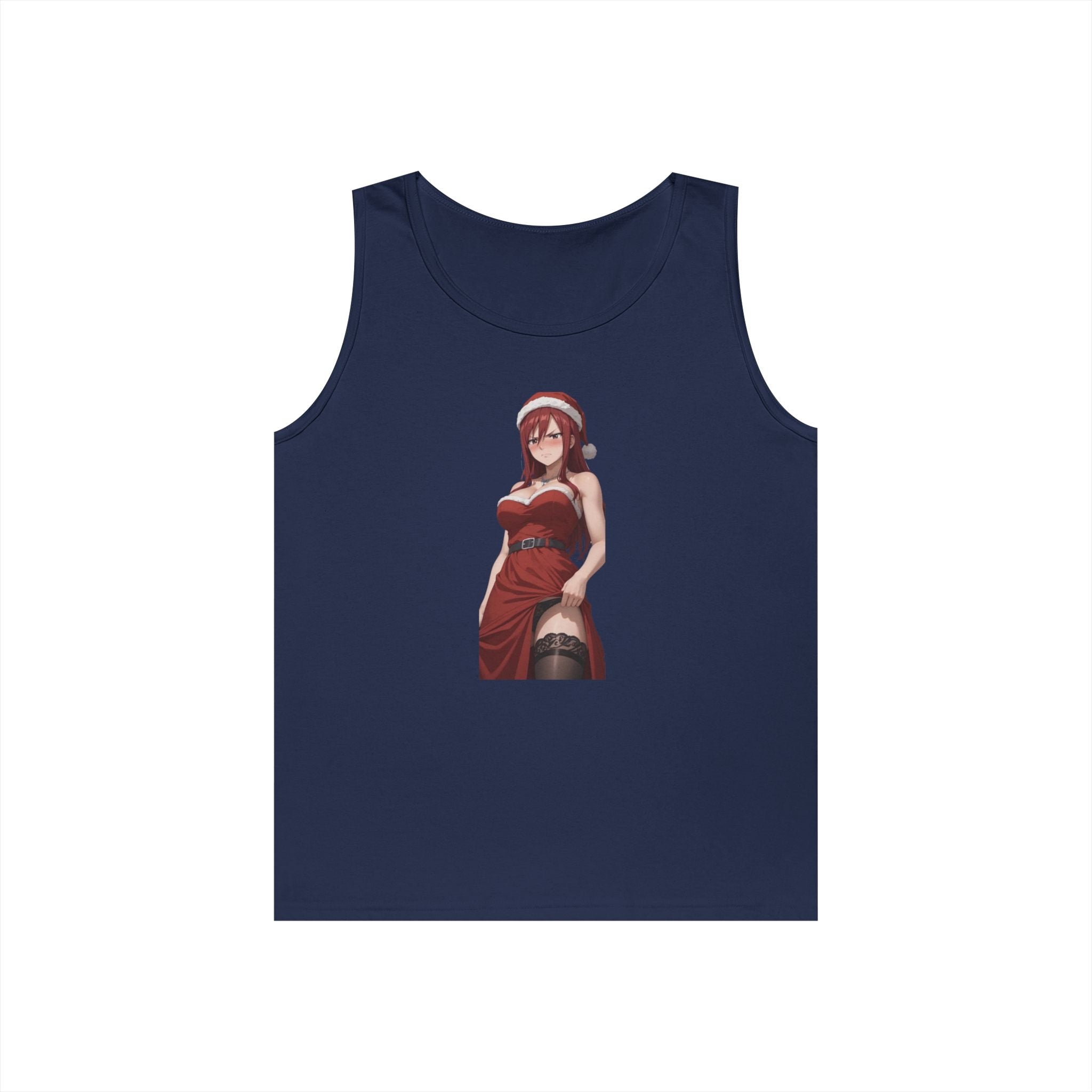 Ezra Scarlet Christmas Themed Angry Anime Heavy Cotton Tank Top