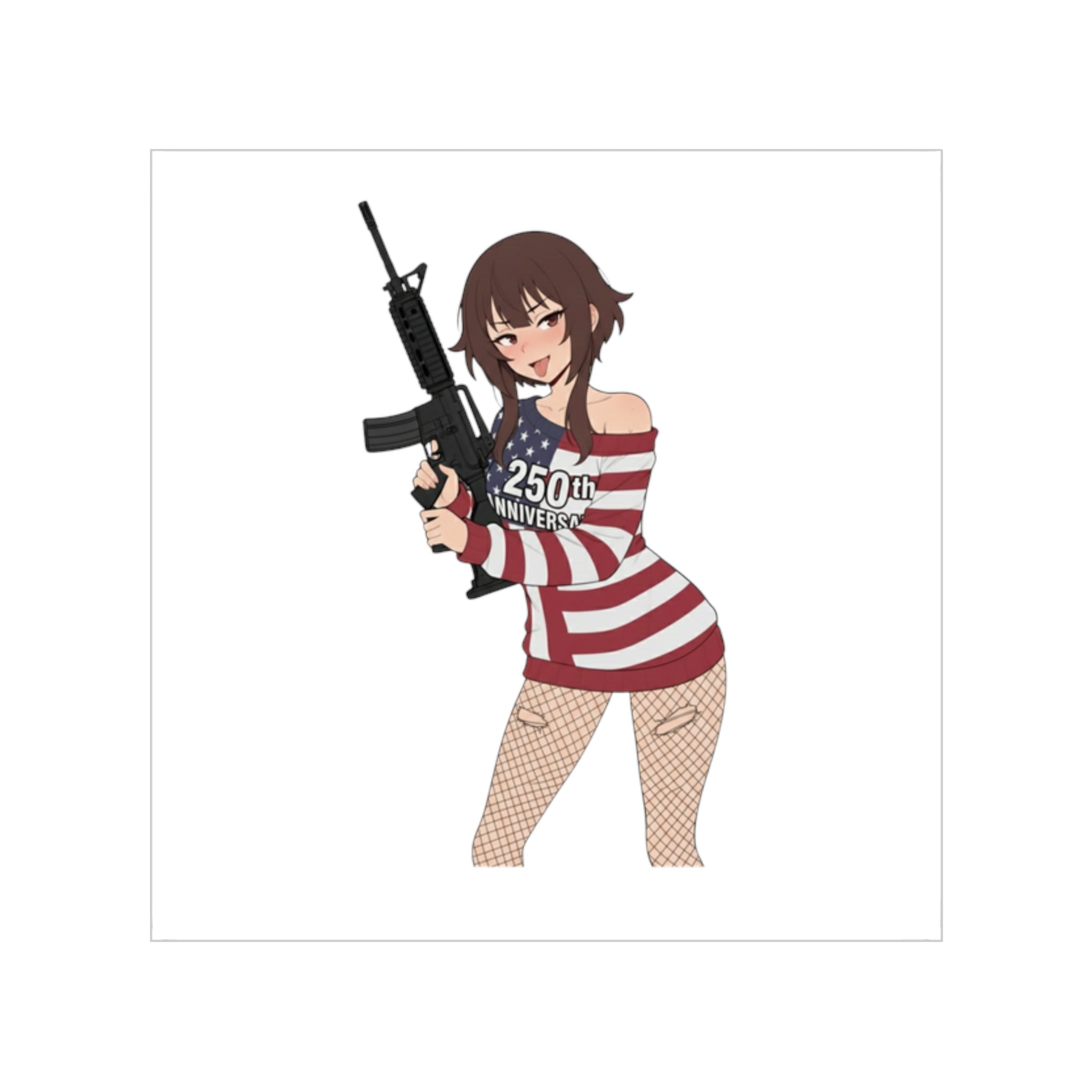 Girl Cute Tactical Waifu Sticker