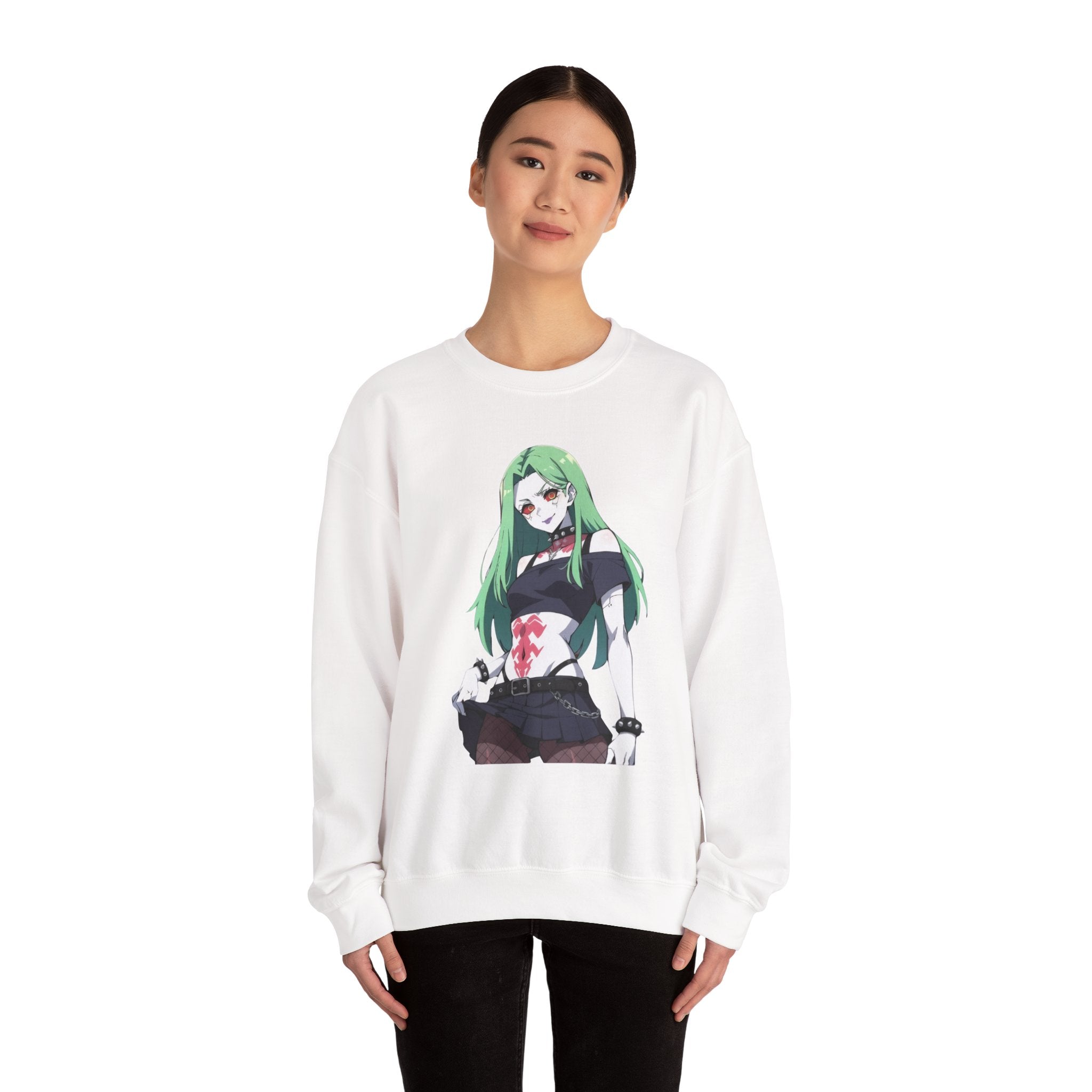 Rebecca Cyberpunk Futuristic Unisex Heavy Blend™ Crewneck Sweatshirt