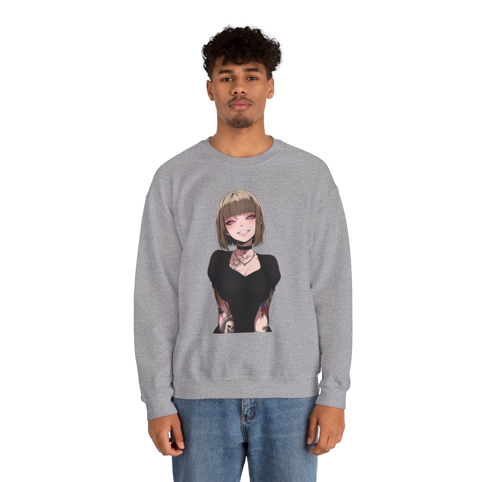 Sexy Style Himiko Toga Skull Tattooed Unisex Heavy Blend™ Crewneck Sweatshirt