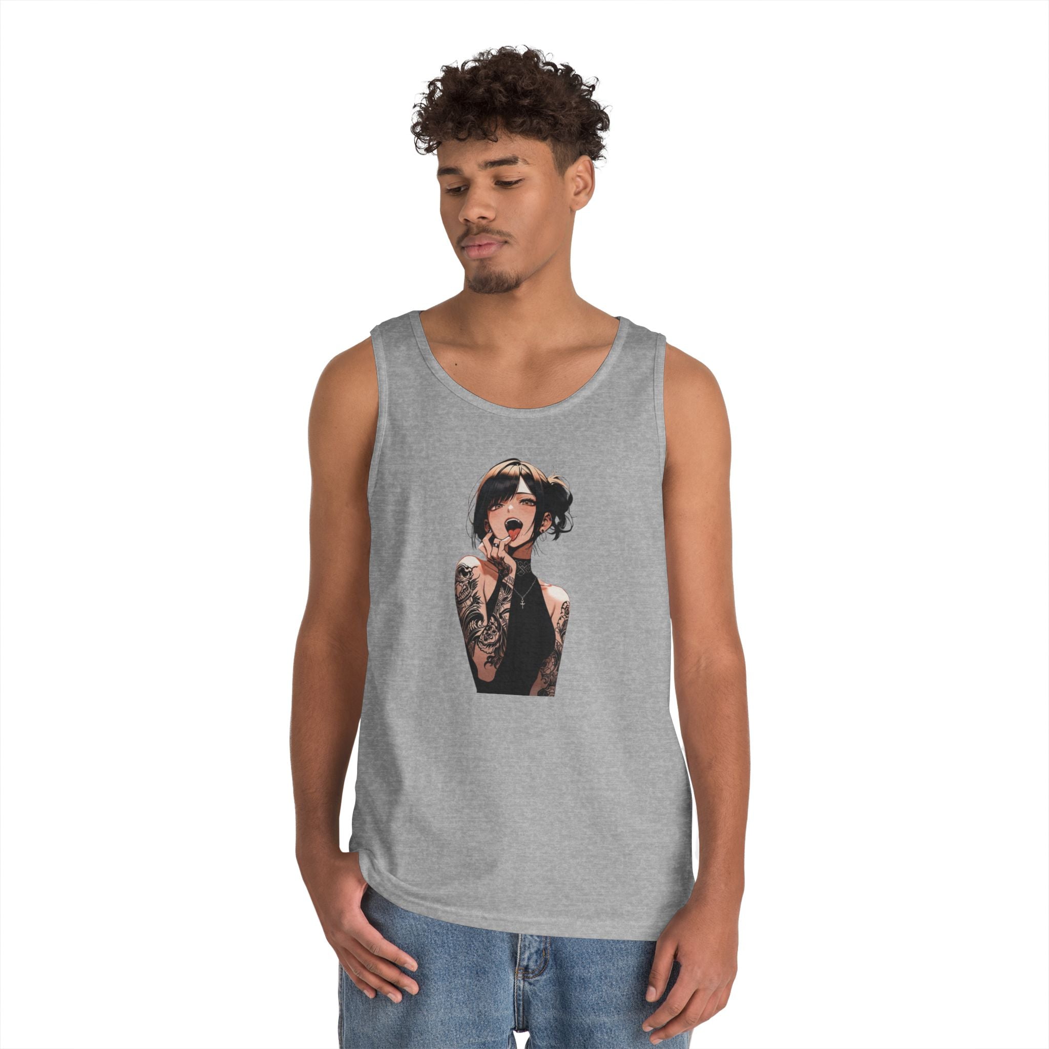 Gothic Himiko Toga Tattooed Ahegao Heavy Cotton Tank Top