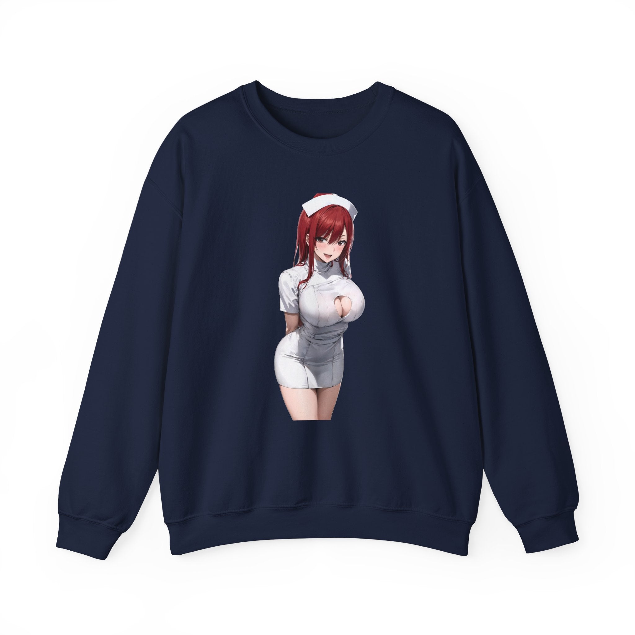 Ezra Scarlet Nurse Uniform Anime Unisex Heavy Blend™ Crewneck Sweatshirt
