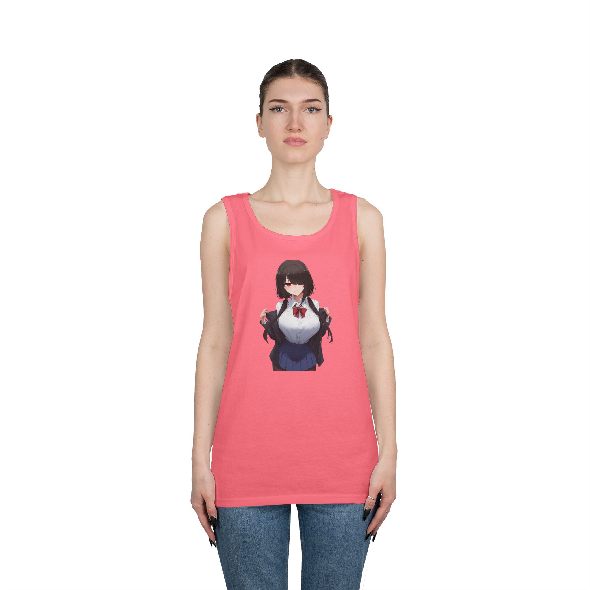 Tokisaki Kurum Schoolgirl Gothic Seductive Heavy Cotton Tank Top