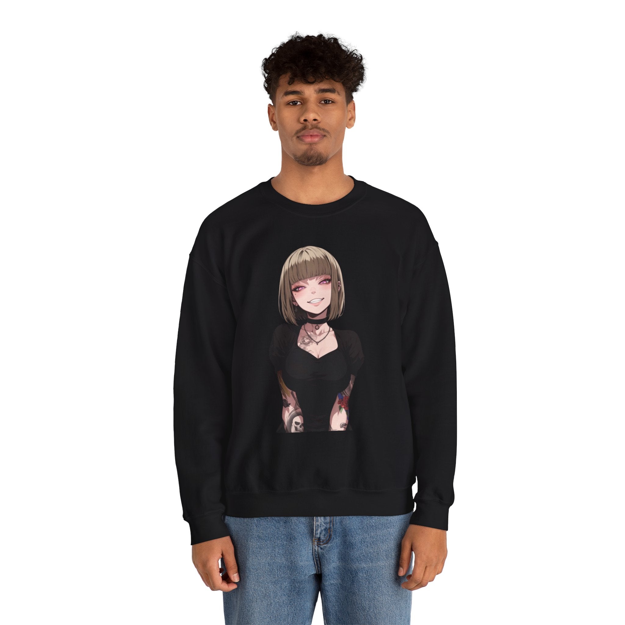 Sexy Style Himiko Toga Skull Tattooed Unisex Heavy Blend™ Crewneck Sweatshirt