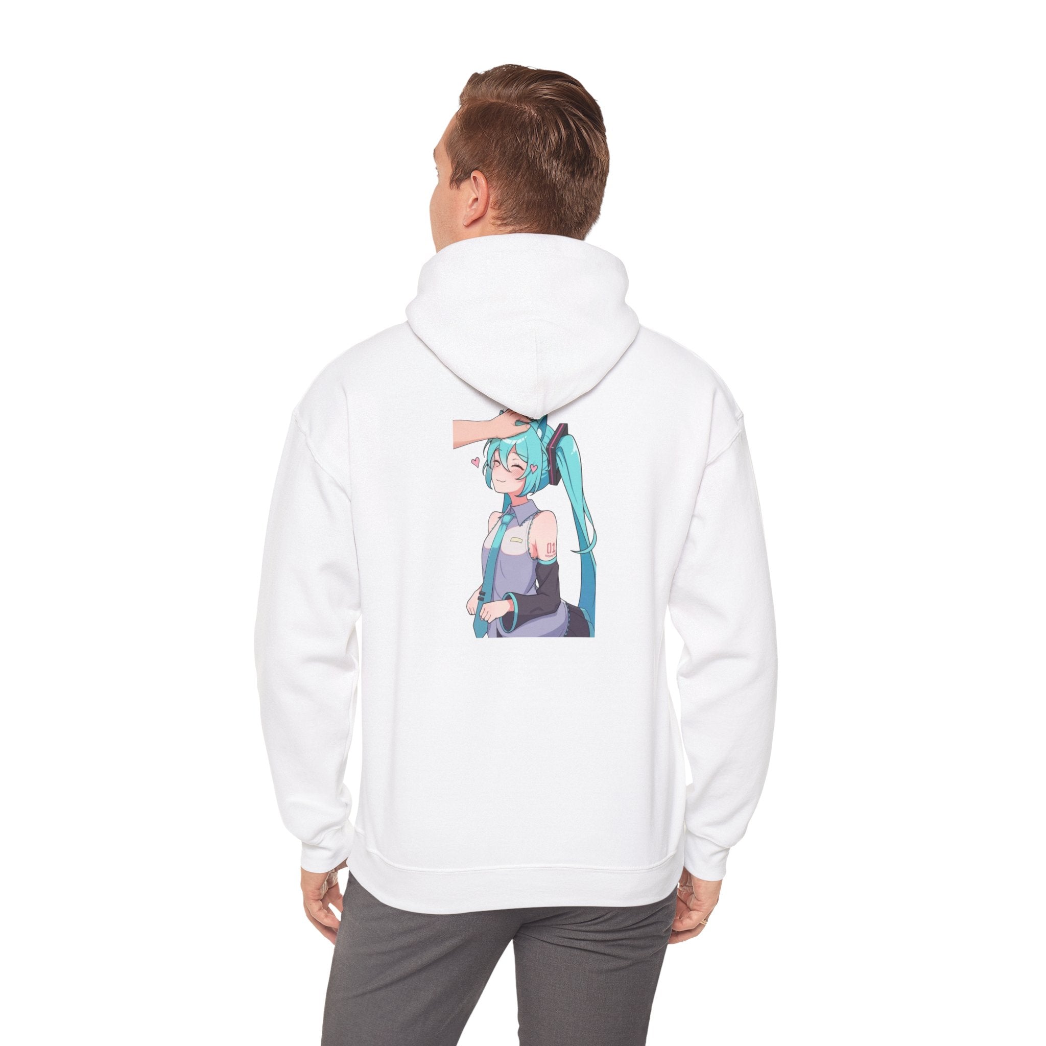 Hatsune Miku Headpat Smiling Catgirl Unisex Heavy Blend™ Hooded Sweatshirt