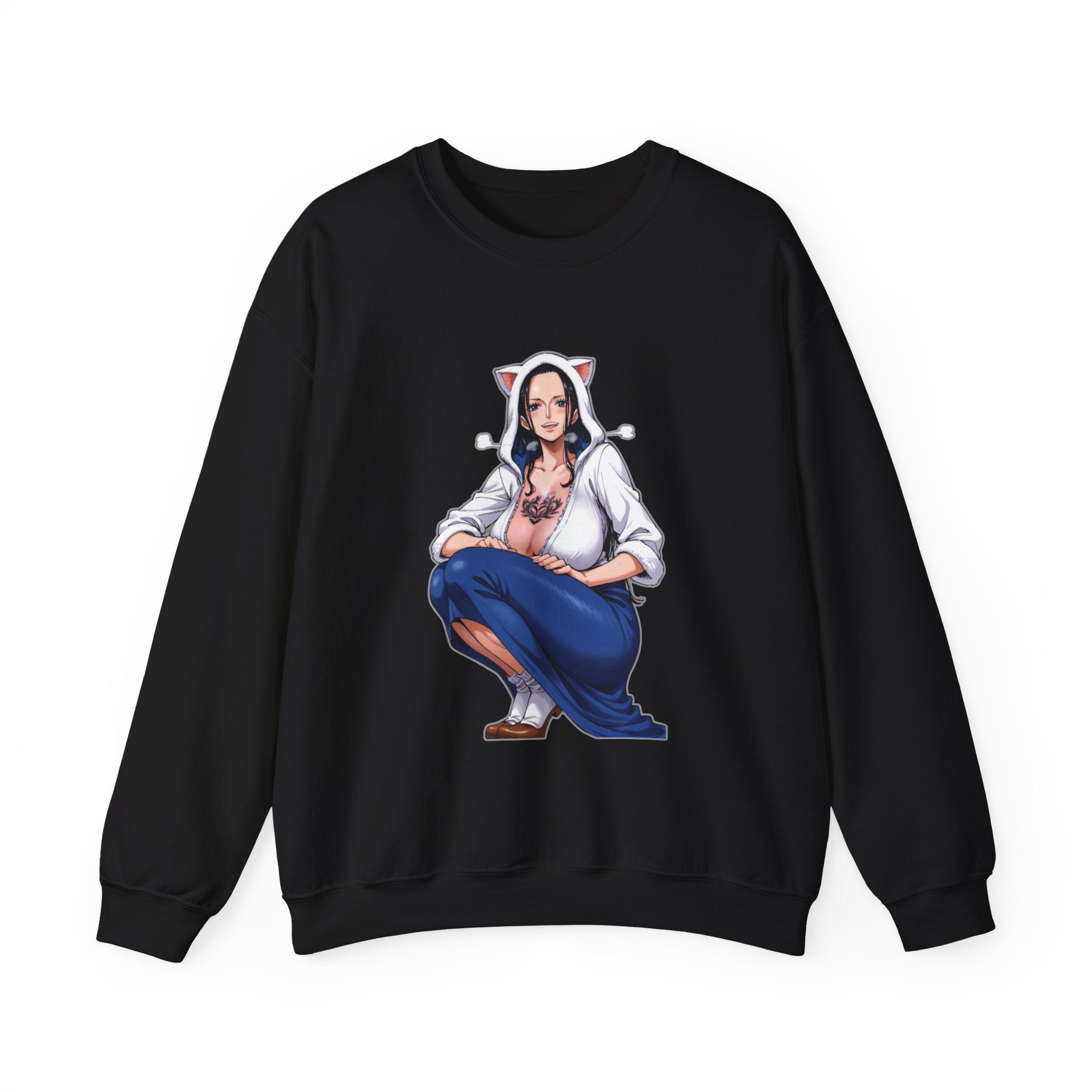 Nico Robin Catgirl Casual Anime Unisex Heavy Blend™ Crewneck Sweatshirt