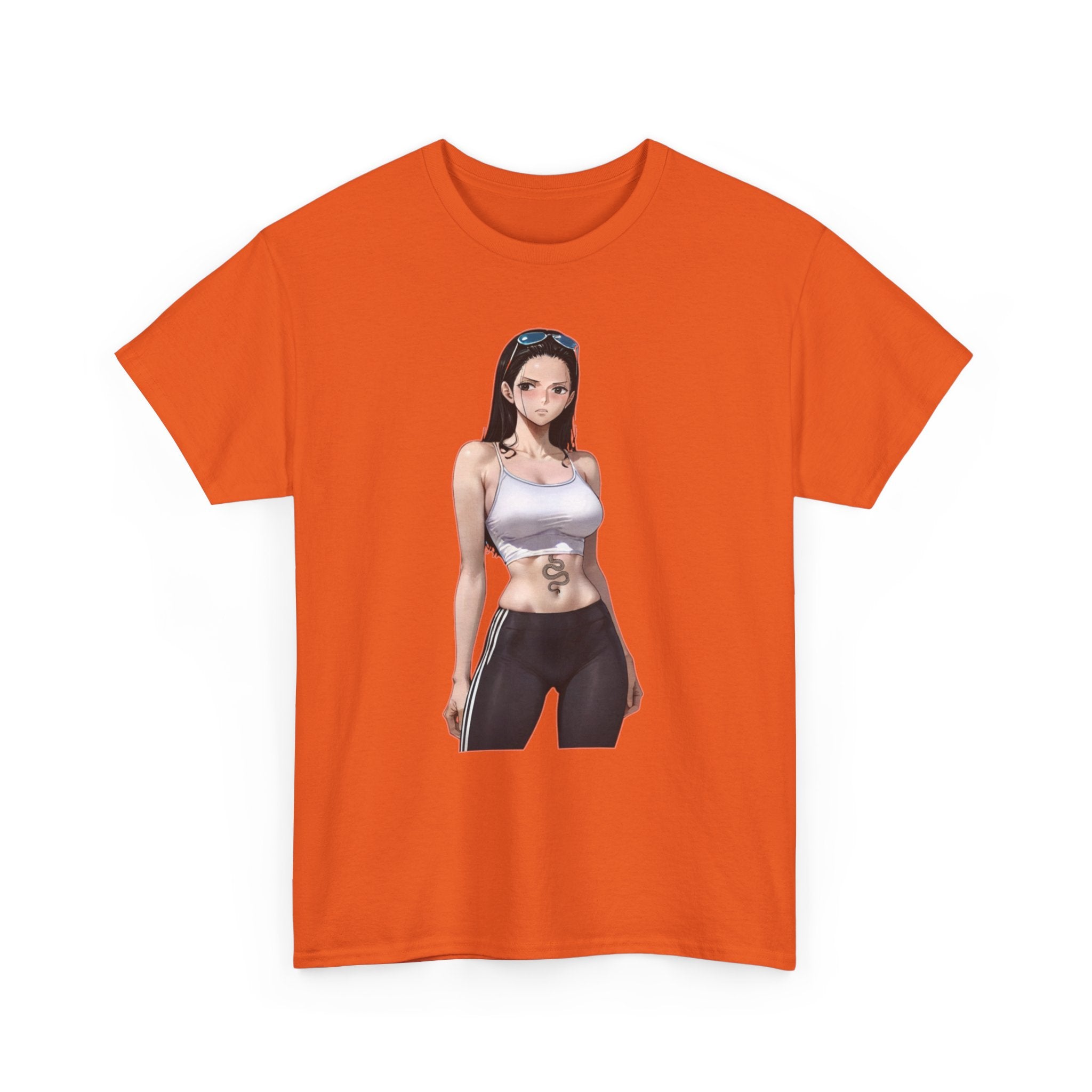 Nico Robin Sporty Snake Tattoo Anime Heavy Cotton Tee