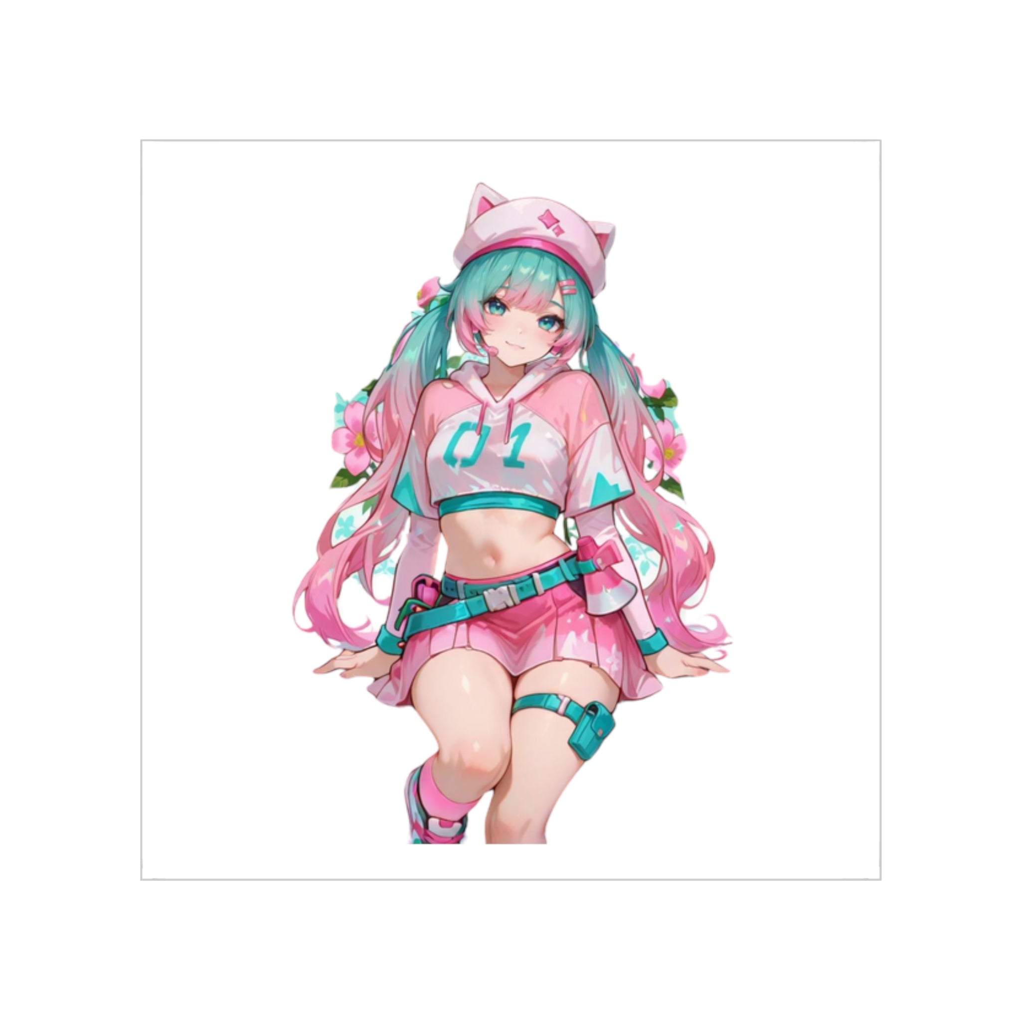 Cute Pink Hatsune Miku Sticker
