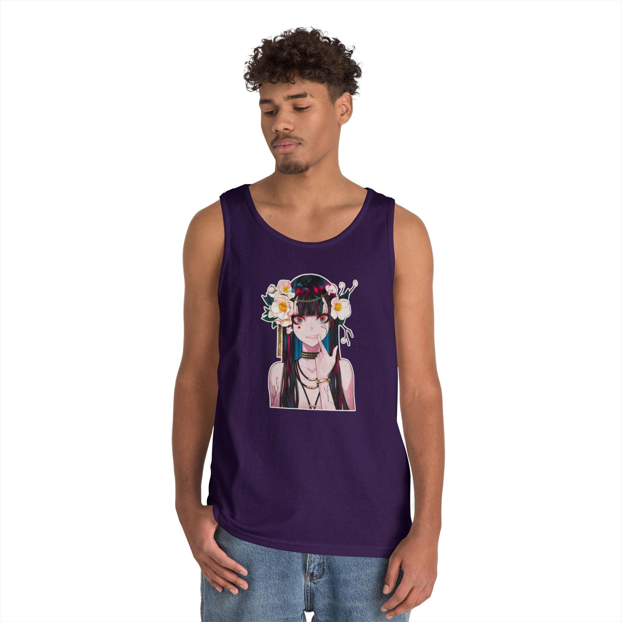 Vampire Girl Dark Fantasy Heavy Cotton Tank Top