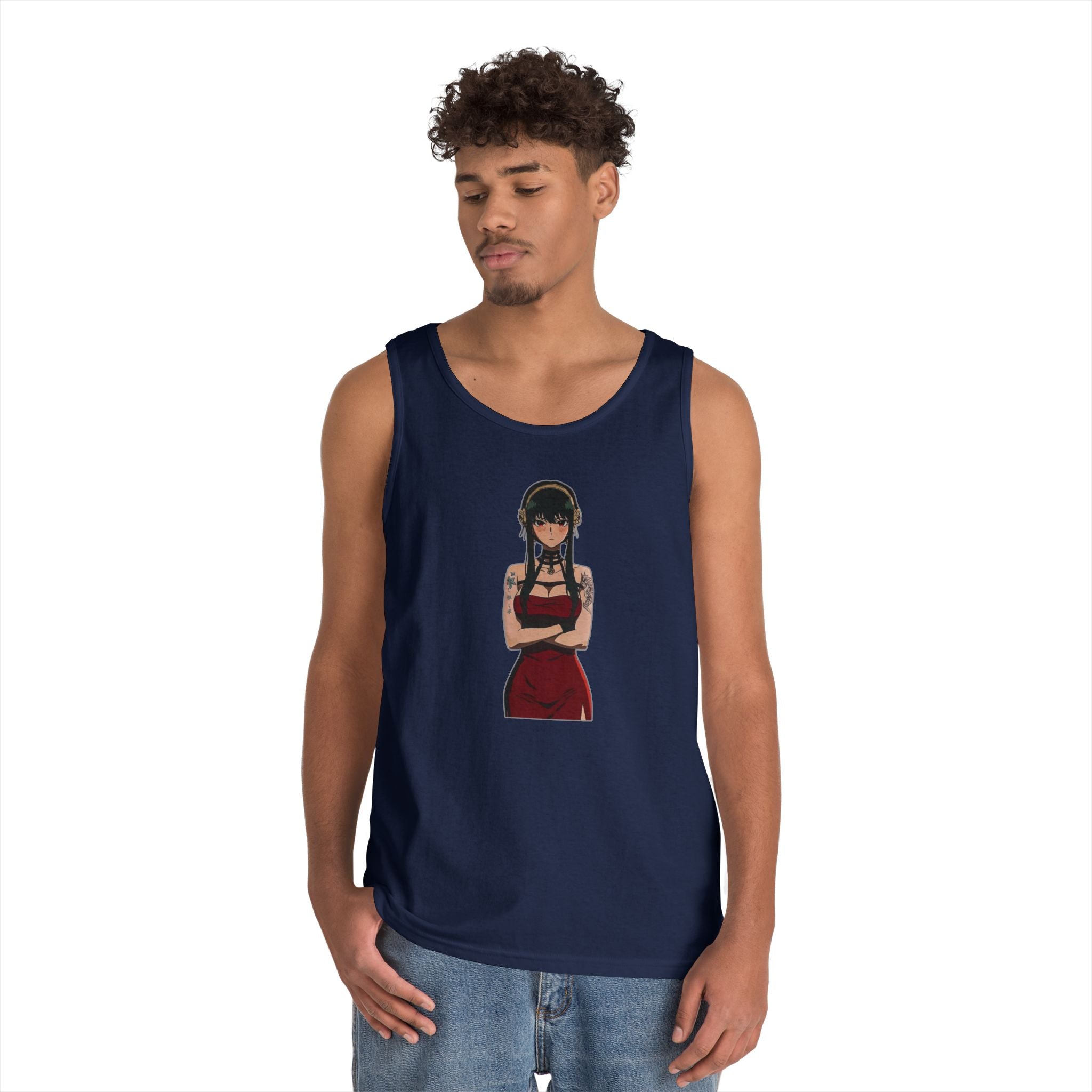 Yor Forger Elegant Tattooed Anime Heavy Cotton Tank Top