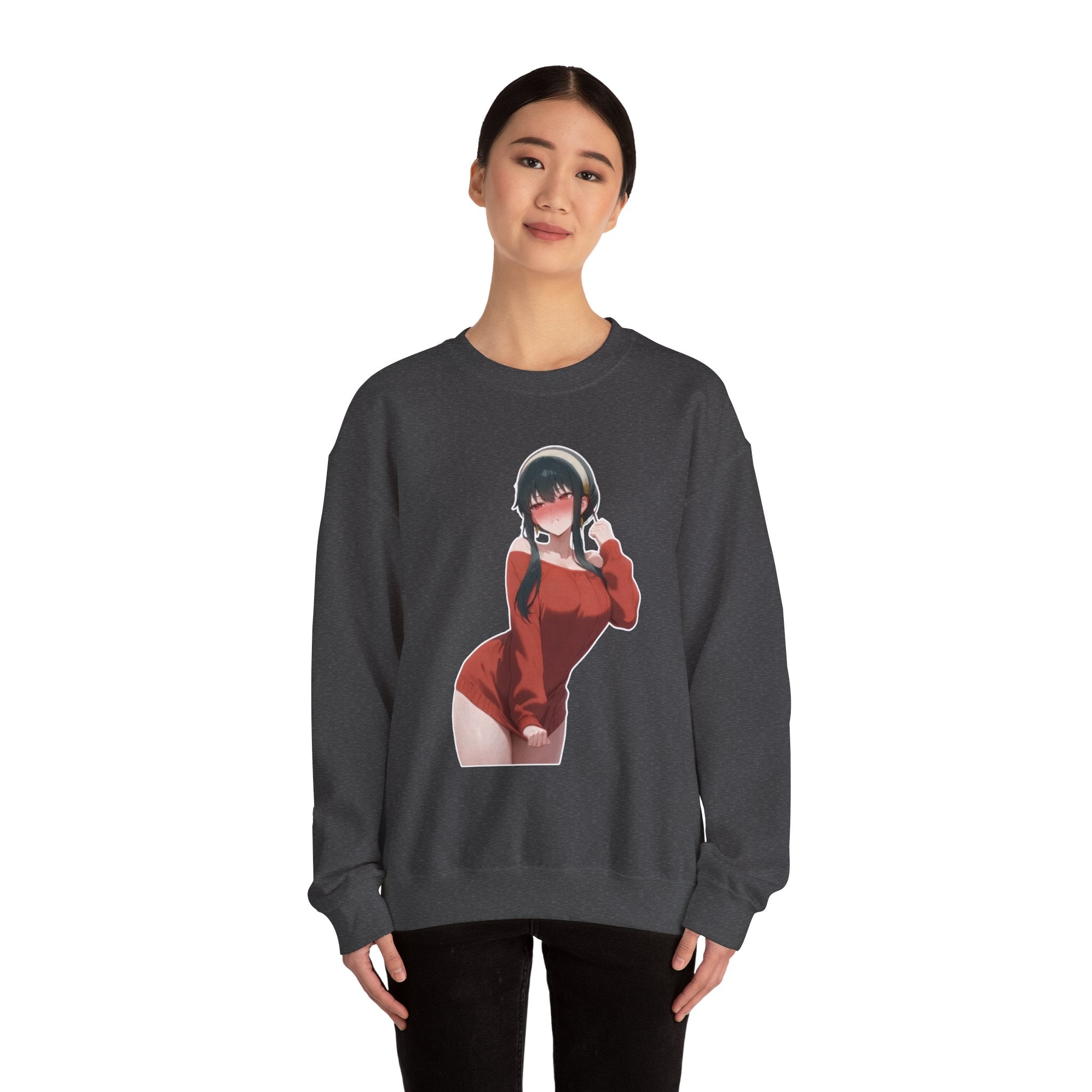 Yor Forger Blushing Waifu Unisex Heavy Blend™ Crewneck Sweatshirt