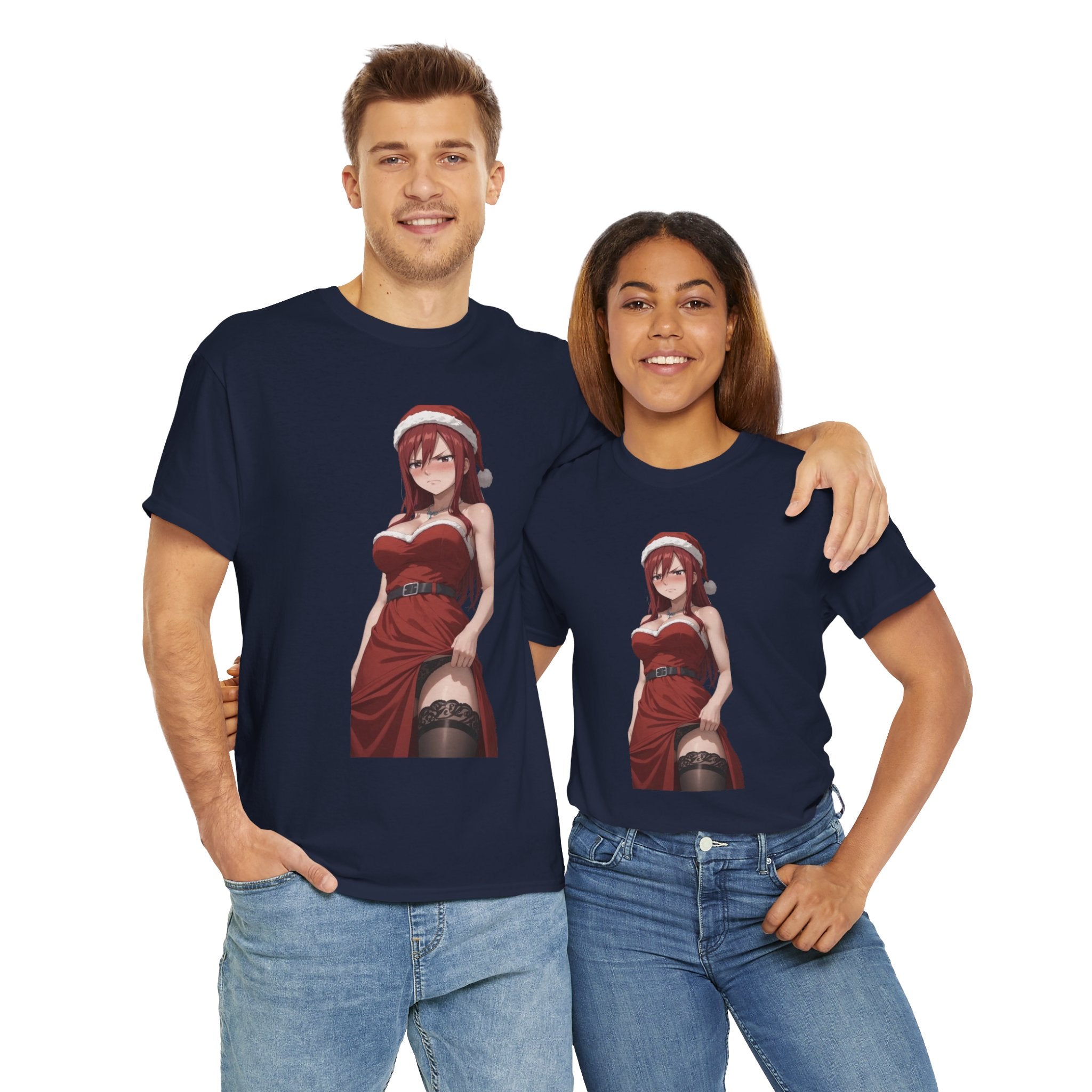 Ezra Scarlet Christmas Themed Angry Anime Unisex Heavy Cotton Tee