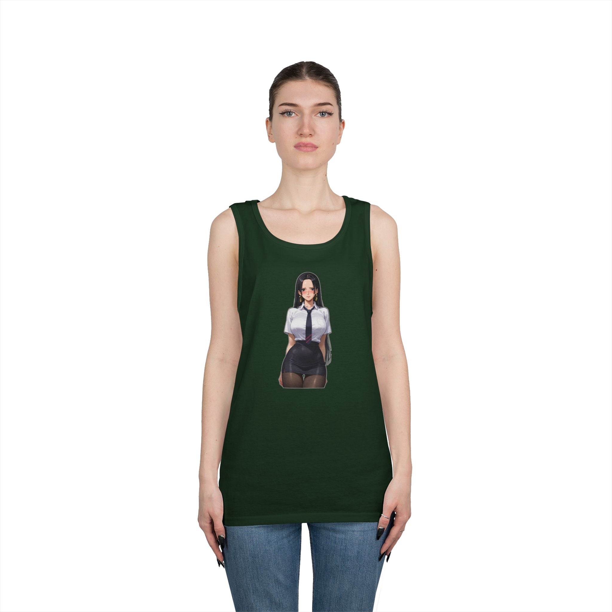 Nico Robin Office Lady Blushing Heavy Cotton Tank Top