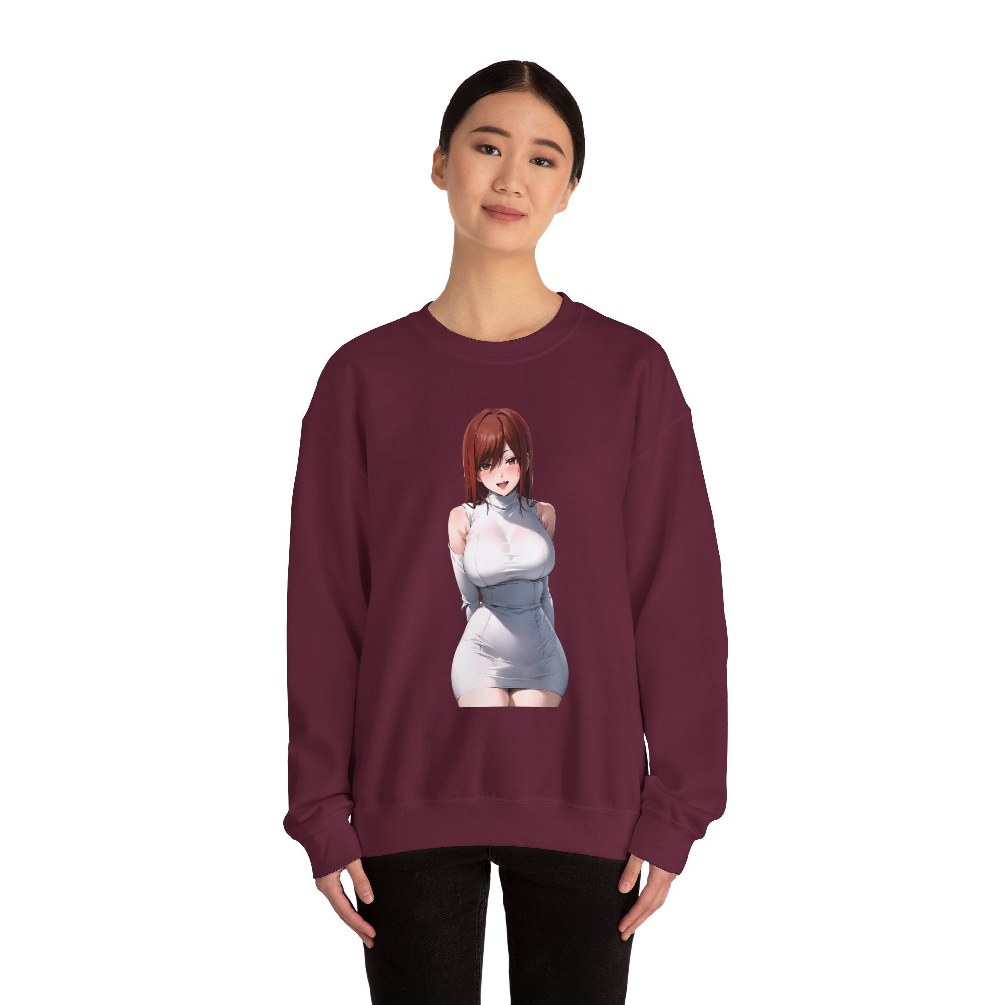 Ezra Scarlet Charming White Dress Anime Unisex Heavy Blend™ Crewneck Sweatshirt