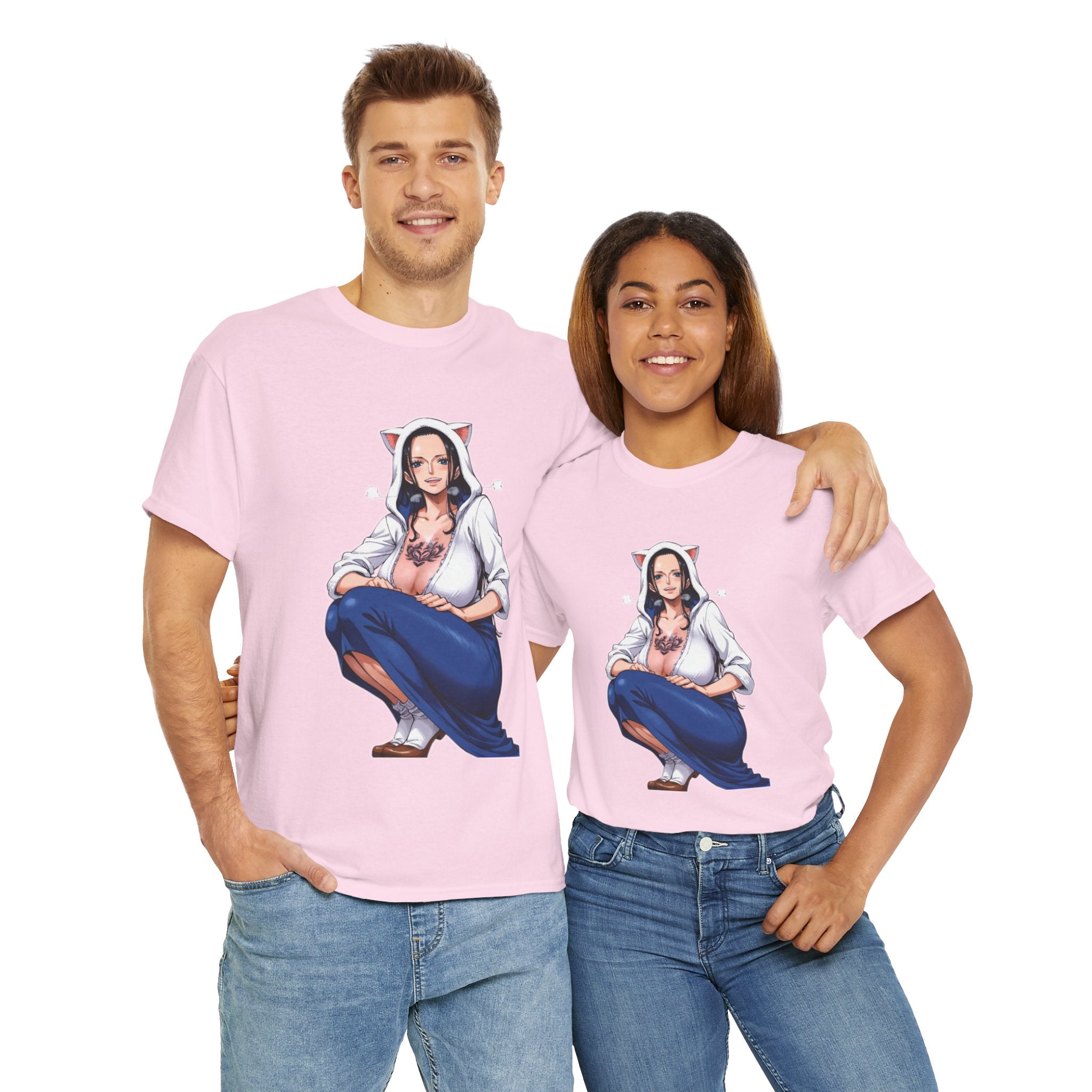 Nico Robin Catgirl Casual Anime Heavy Cotton Tee