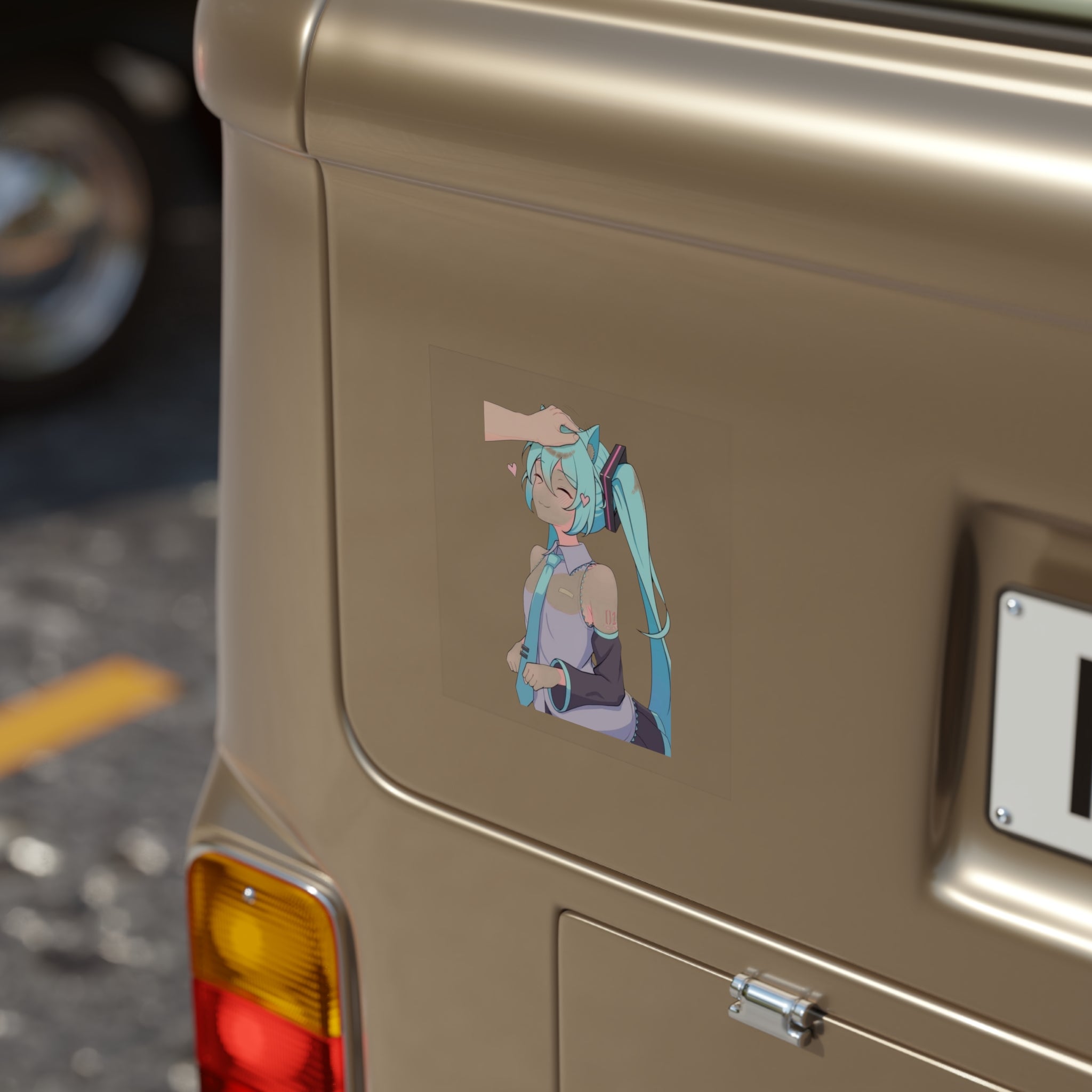 Hatsune Miku Headpat Smiling Catgirl Anime Vinyl Sticker
