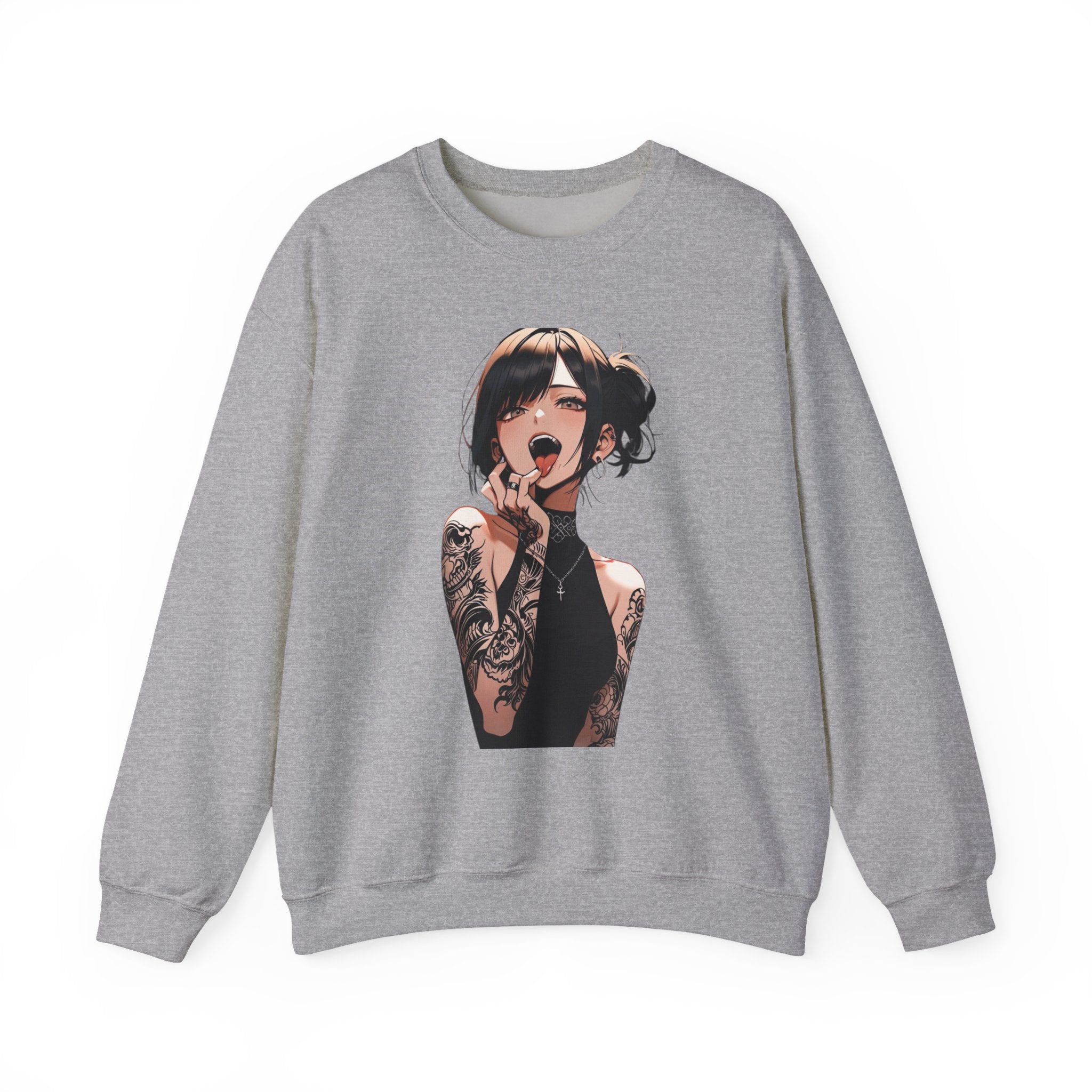 Gothic Himiko Toga Tattooed Ahegao Unisex Heavy Blend™ Crewneck Sweatshirt