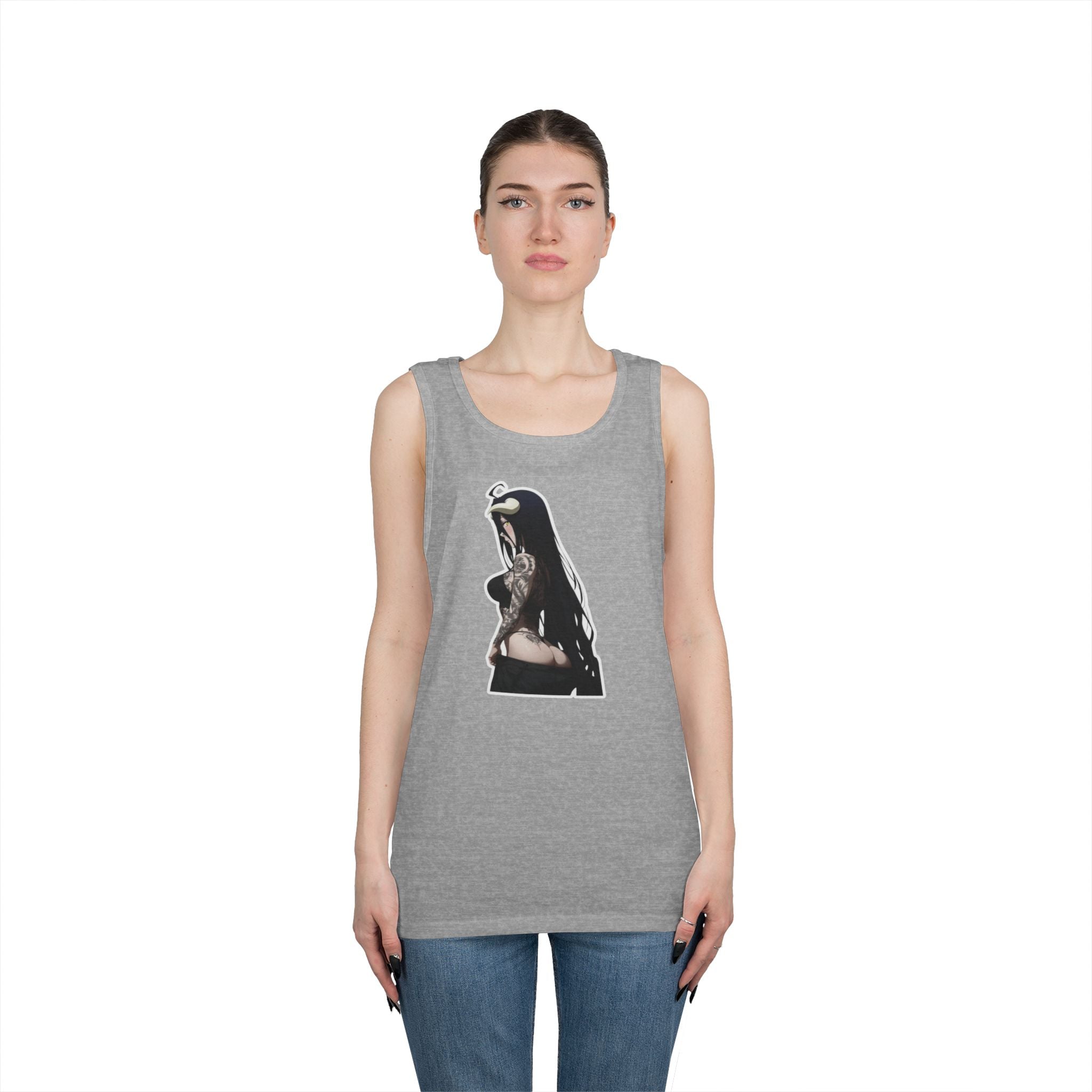 Albedo From Overlord Gothic Tattooed Heavy Cotton Tank Top