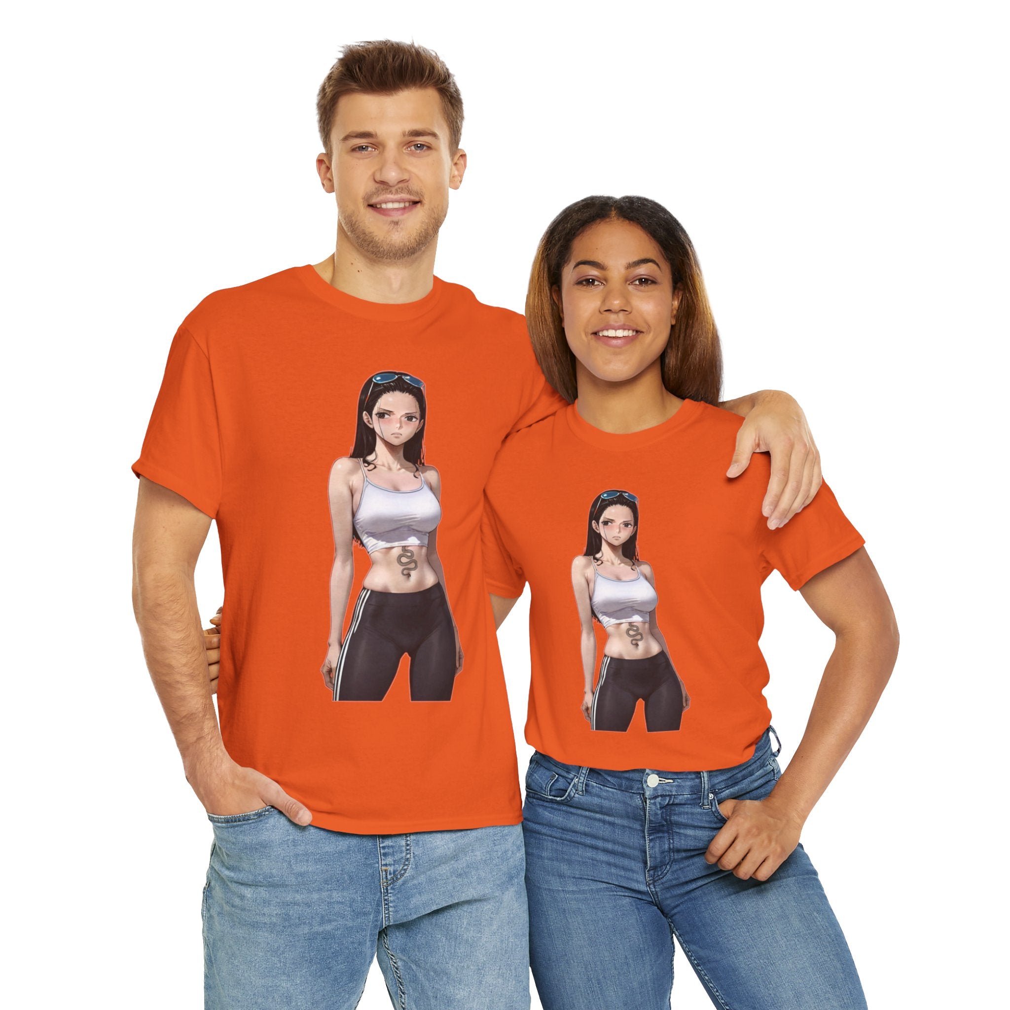 Nico Robin Sporty Snake Tattoo Anime Heavy Cotton Tee