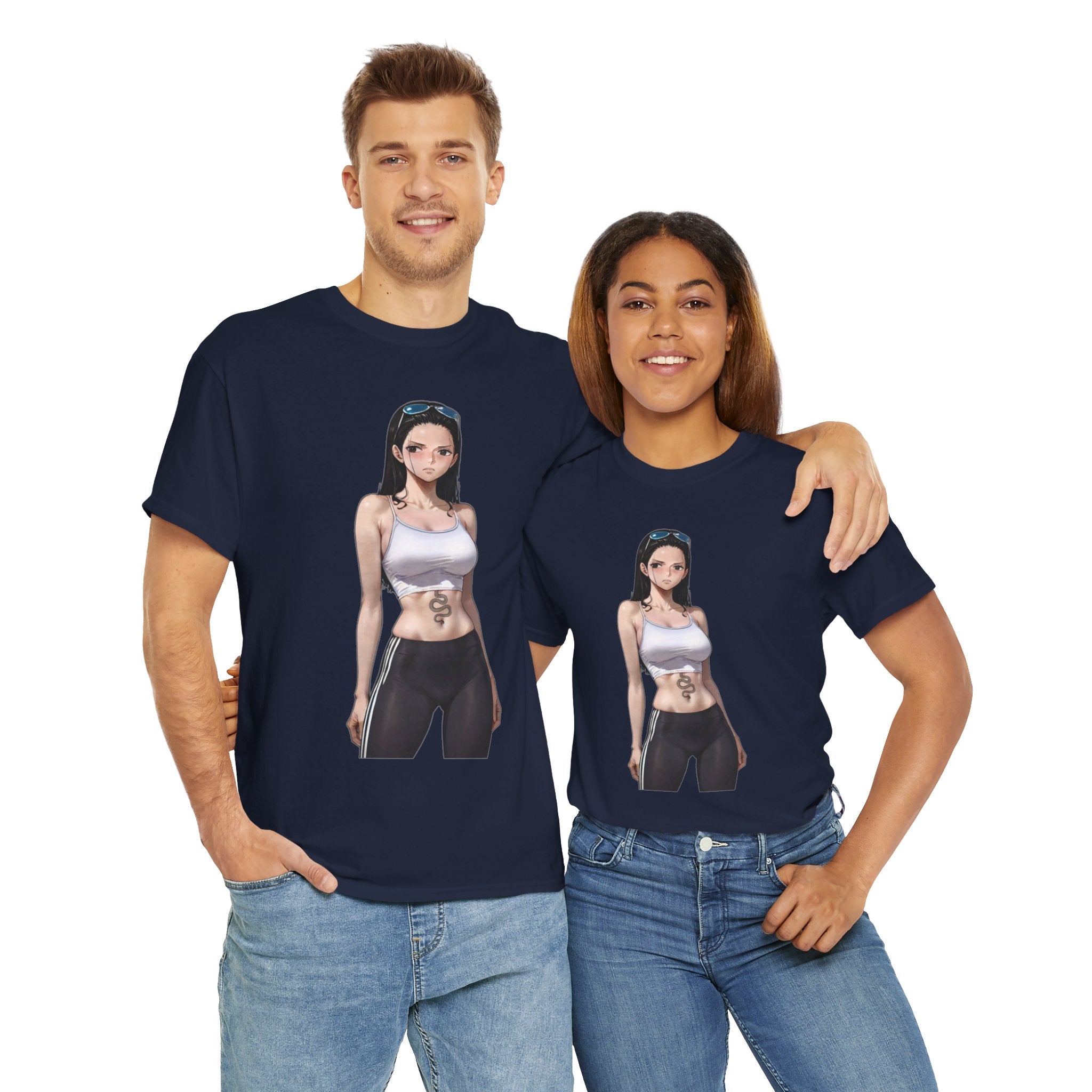 Nico Robin Sporty Snake Tattoo Anime Heavy Cotton Tee