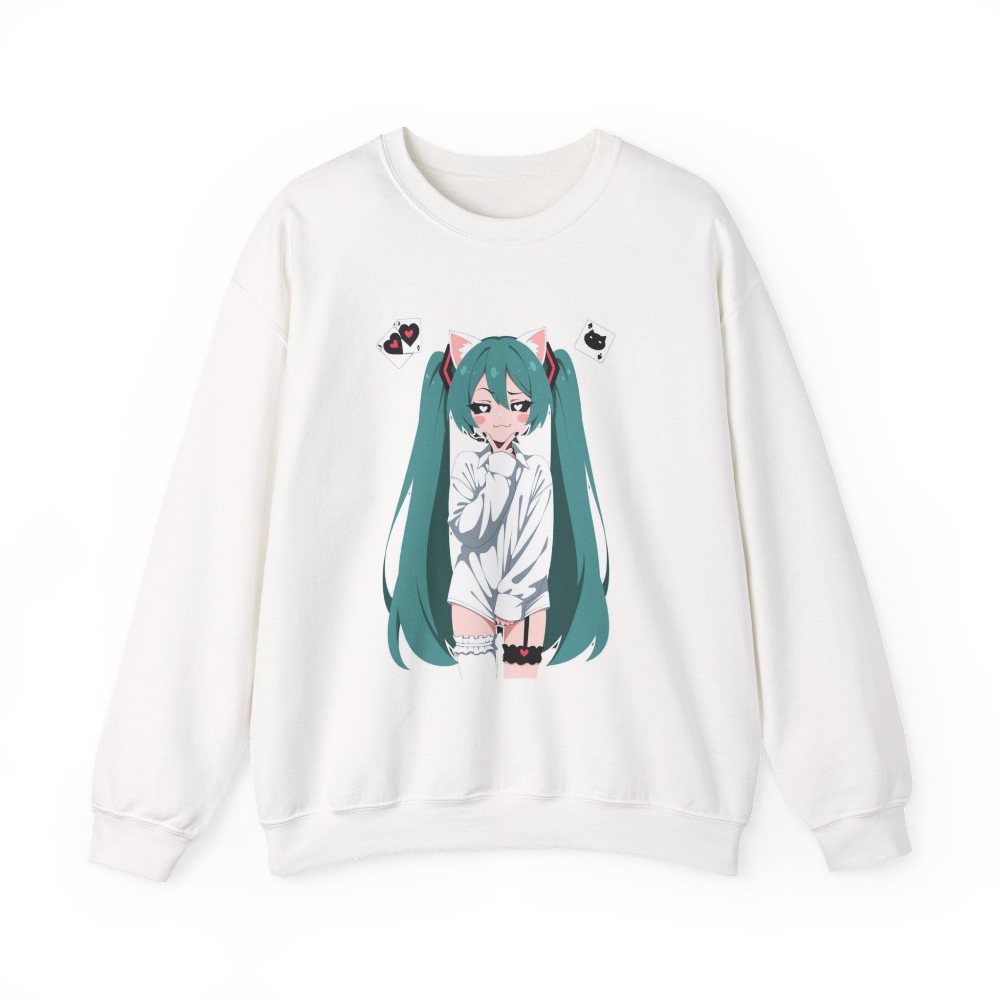 Hatsune Miku Catgirl Cute Unisex Heavy Blend™ Crewneck Sweatshirt