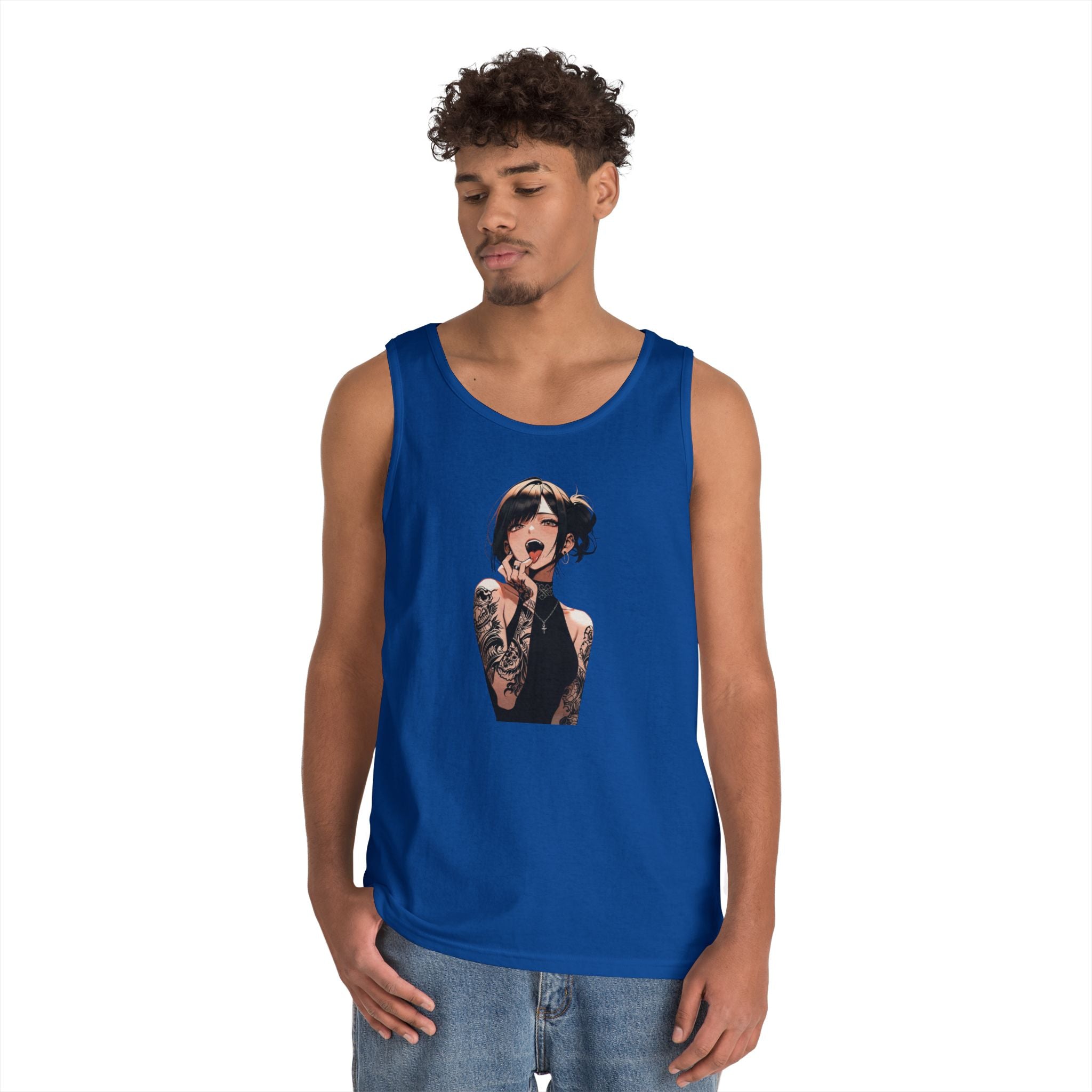 Gothic Himiko Toga Tattooed Ahegao Heavy Cotton Tank Top