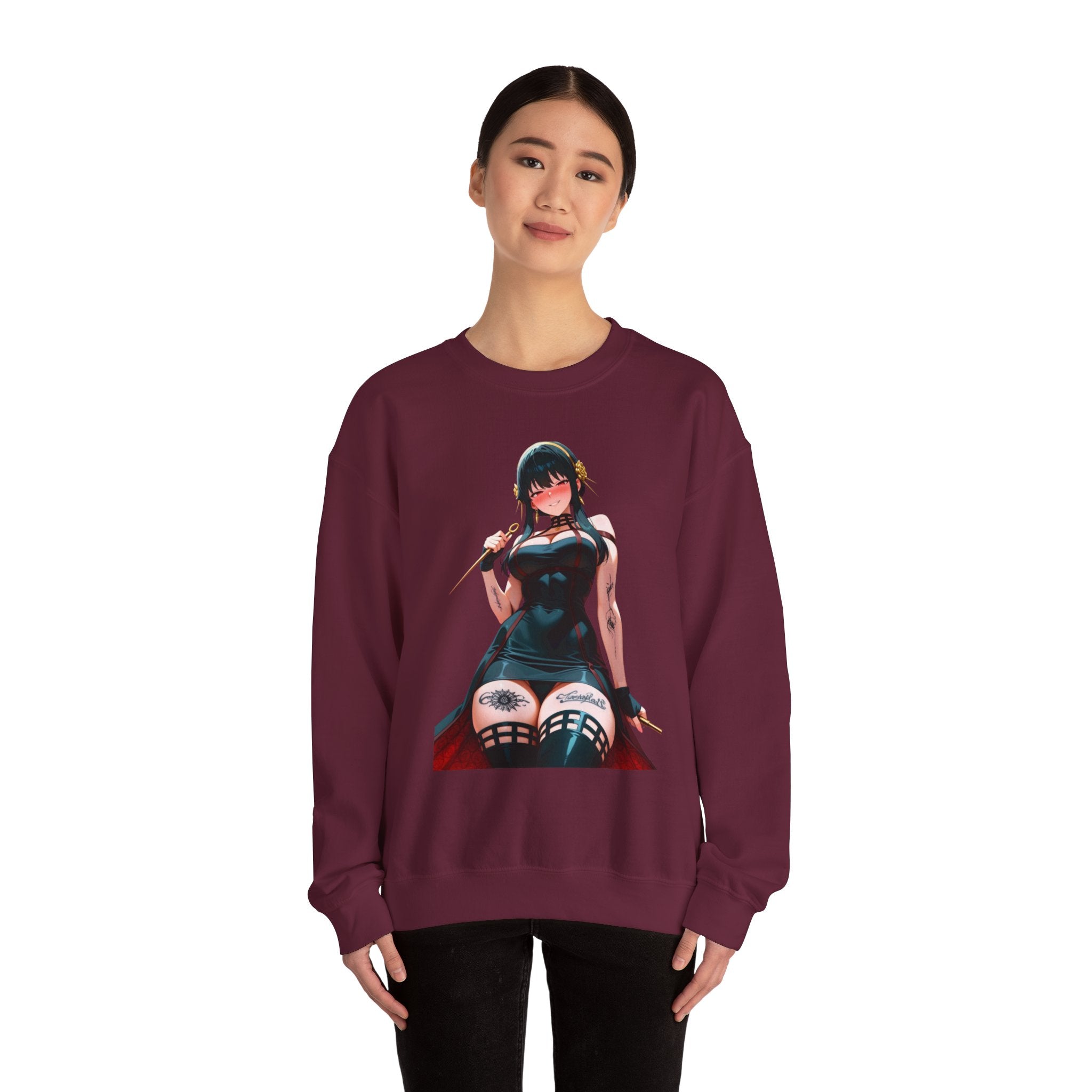 Yor Forger Assassin Gothic Tattooed Unisex Heavy Blend™ Crewneck Sweatshirt