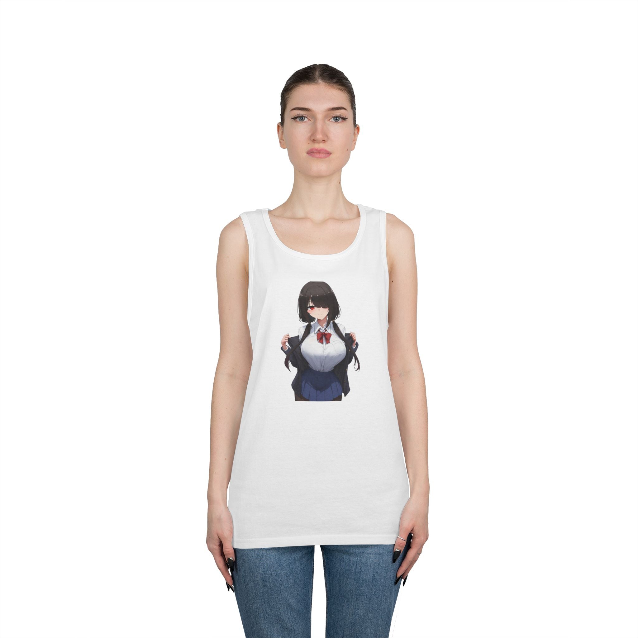 Tokisaki Kurum Schoolgirl Gothic Seductive Heavy Cotton Tank Top