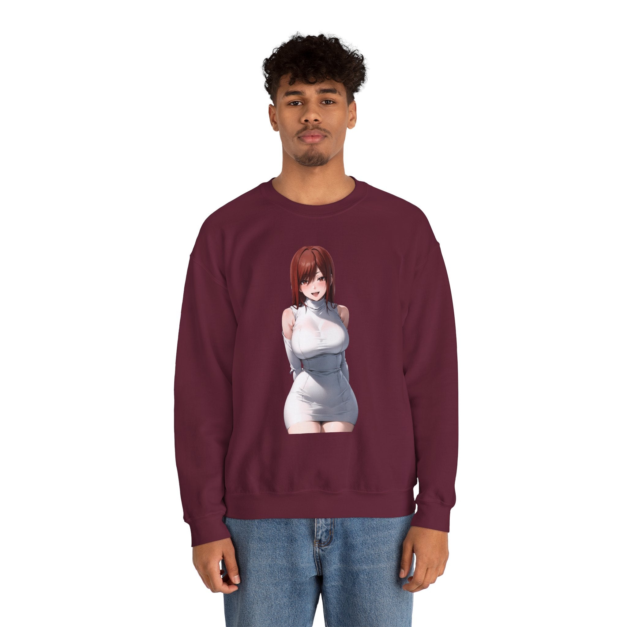 Ezra Scarlet Charming White Dress Anime Unisex Heavy Blend™ Crewneck Sweatshirt