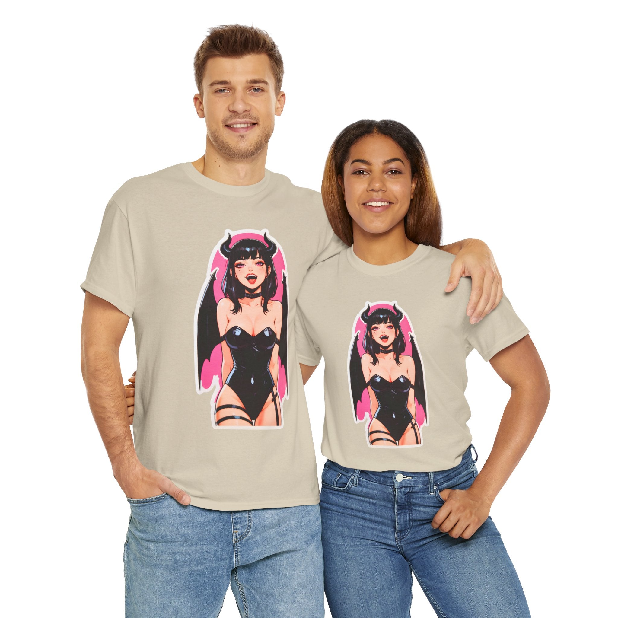 Succubus Ahegao Dark Gothic Unisex Heavy Cotton Tee