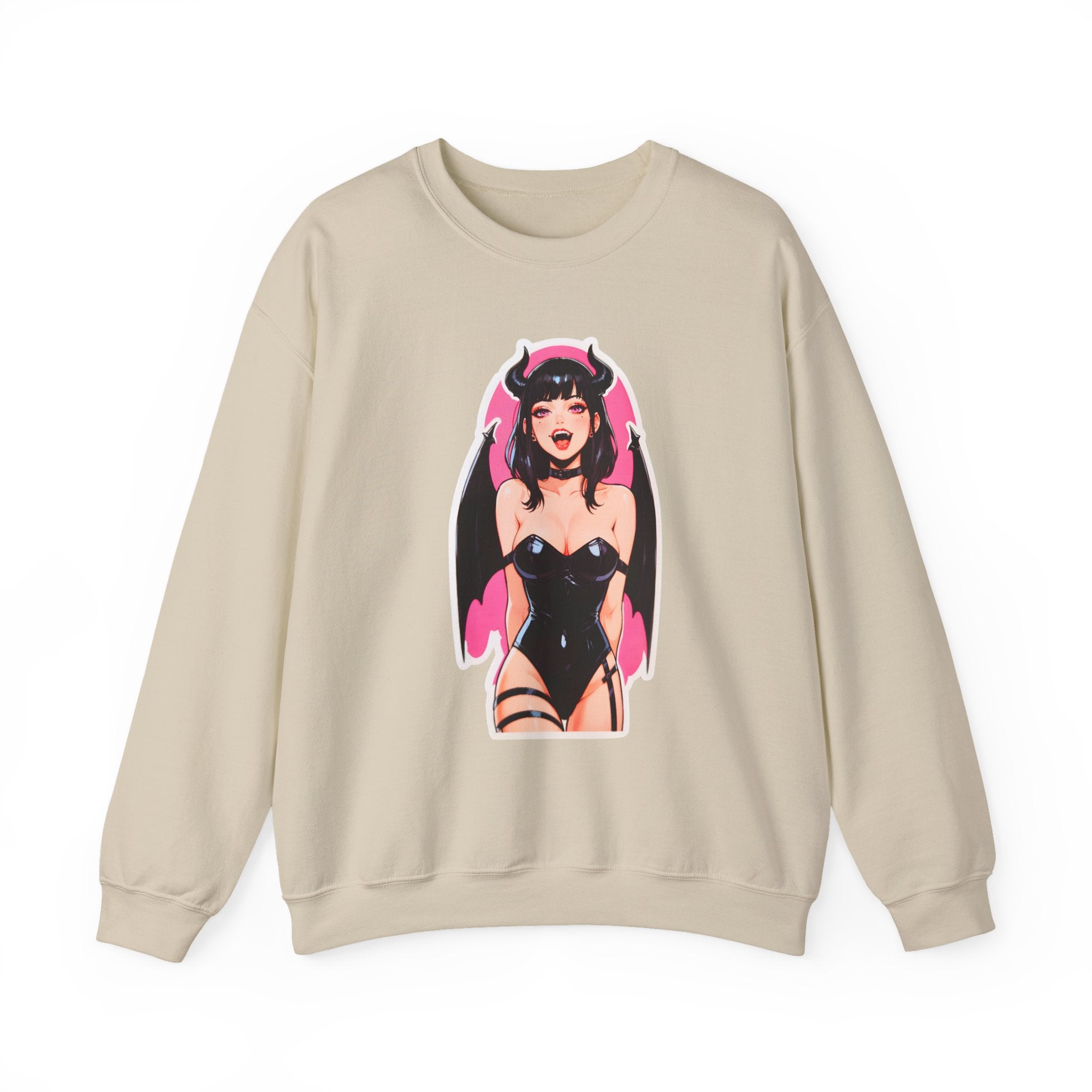 Succubus Ahegao Dark Gothic Unisex Heavy Blend™ Crewneck Sweatshirt