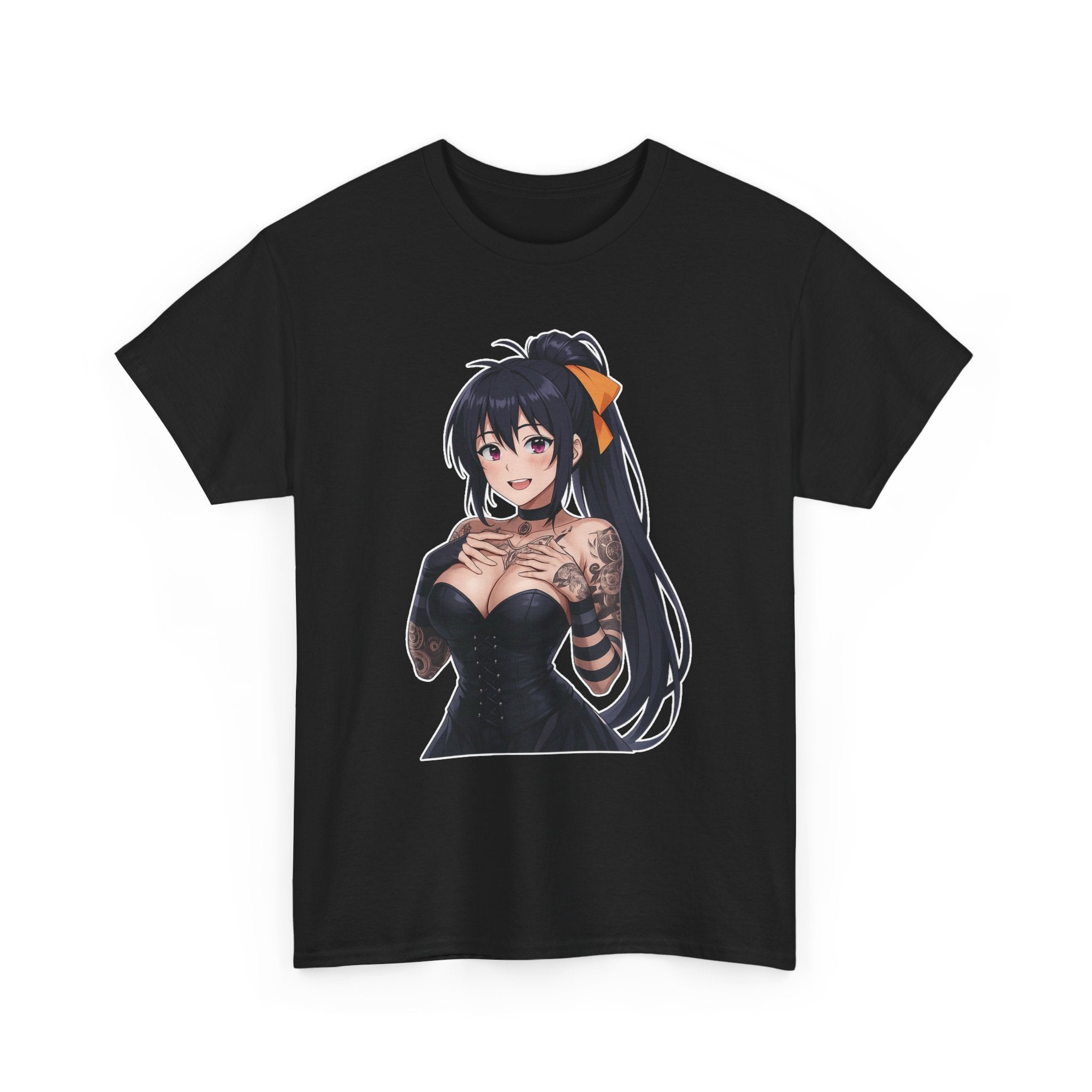 Gothic Style Akeno Himejima Tattoed Waifu Unisex Heavy Cotton Tee