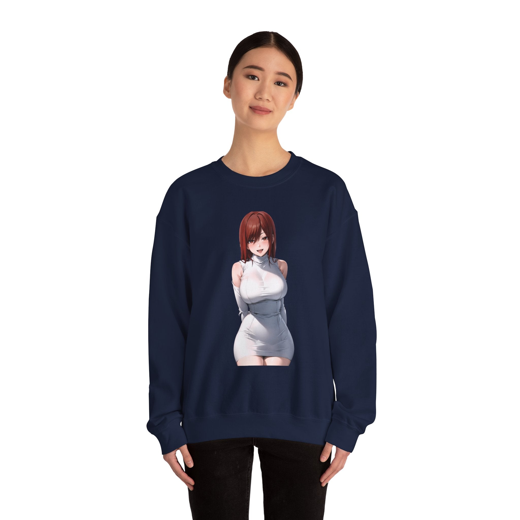 Ezra Scarlet Charming White Dress Anime Unisex Heavy Blend™ Crewneck Sweatshirt