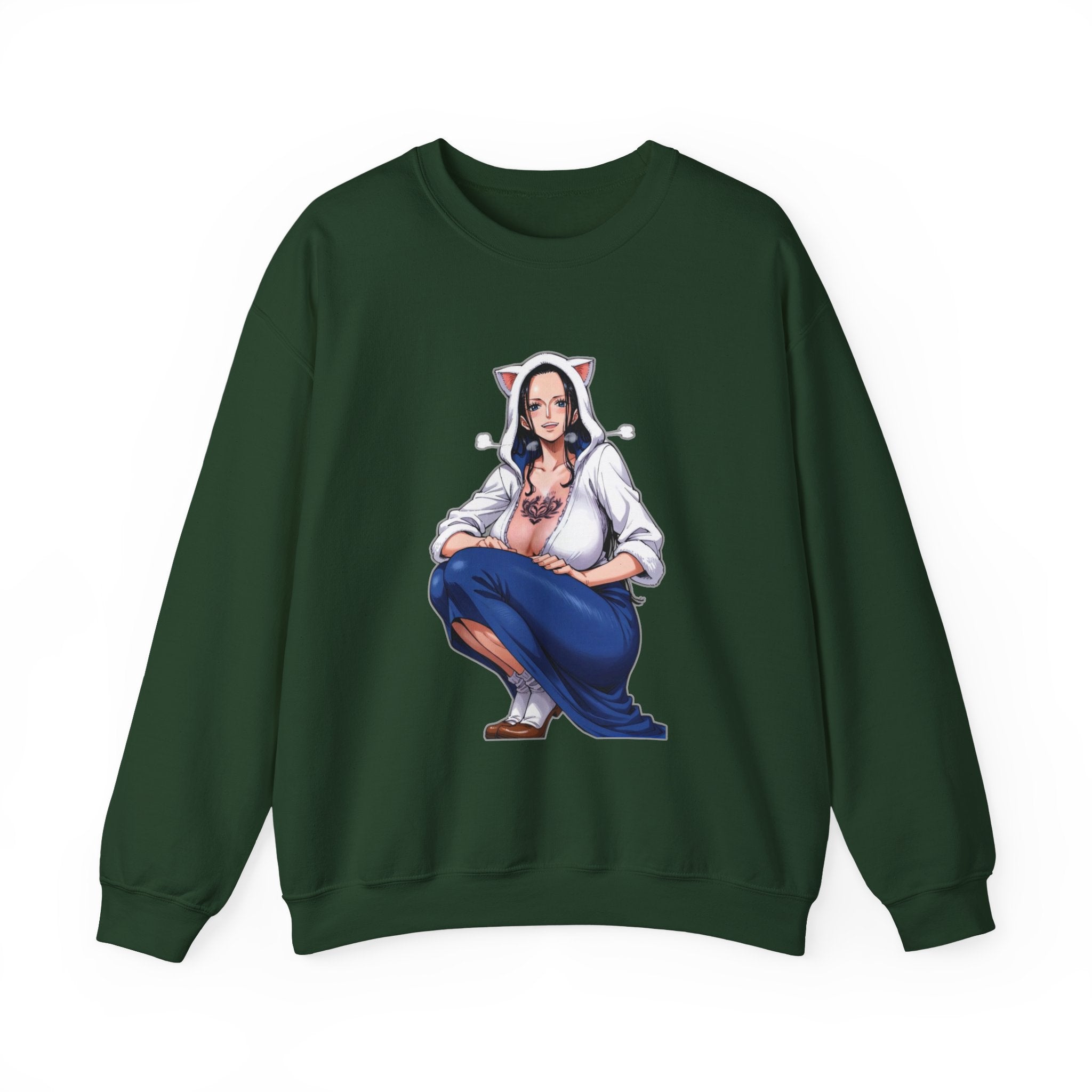 Nico Robin Catgirl Casual Anime Unisex Heavy Blend™ Crewneck Sweatshirt