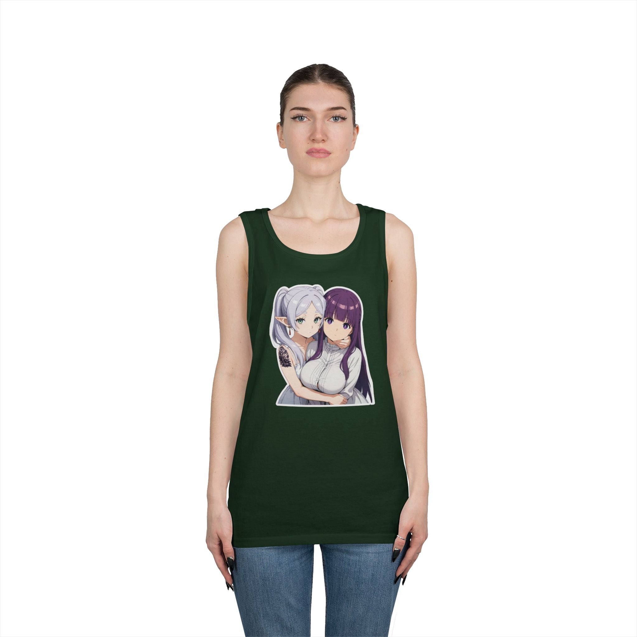Fern x Frieren Waifu Heavy Cotton Tank Top