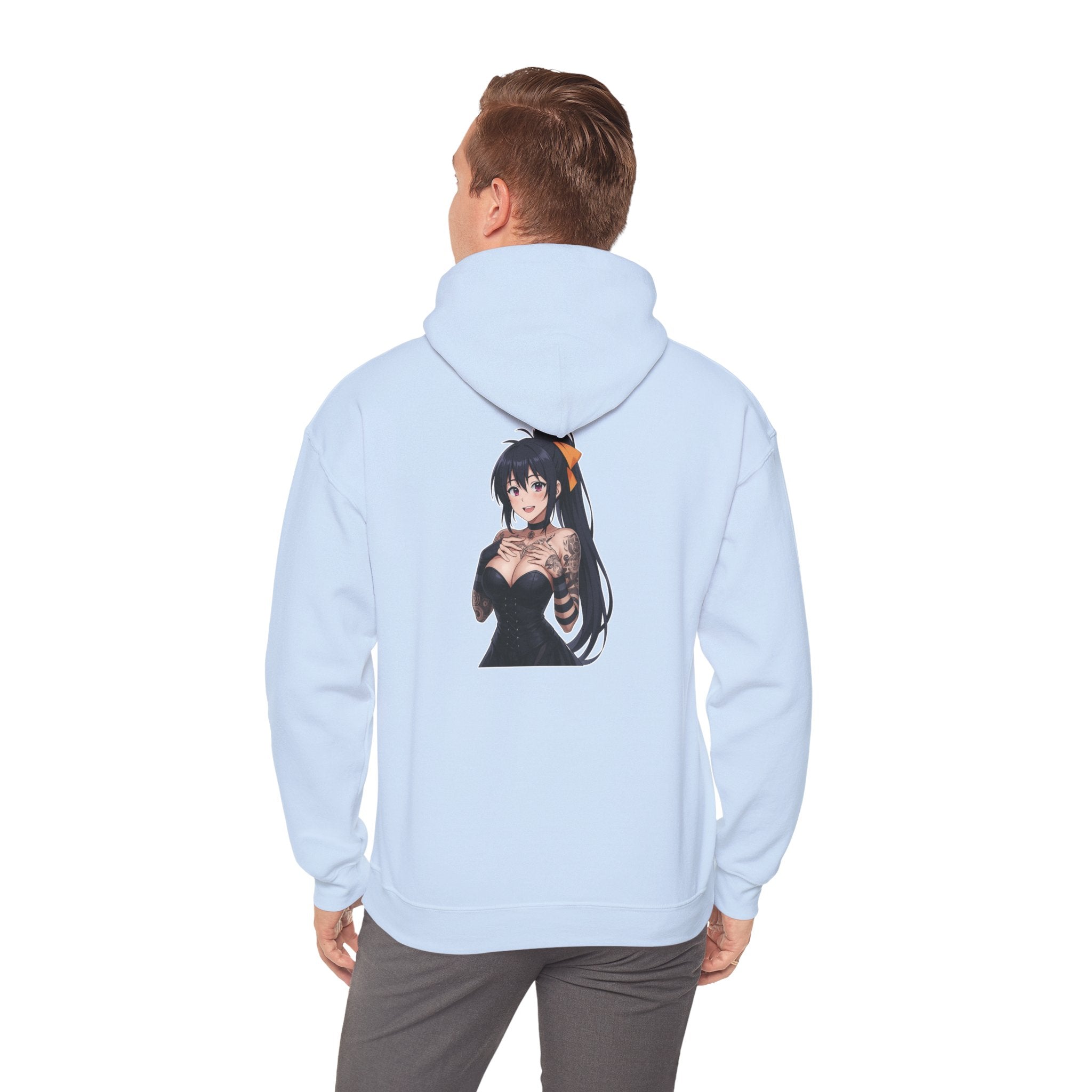 Gothic Style Akeno Himejima Tattoed Waifu Unisex Heavy Blend™ Hooded Sweatshirt