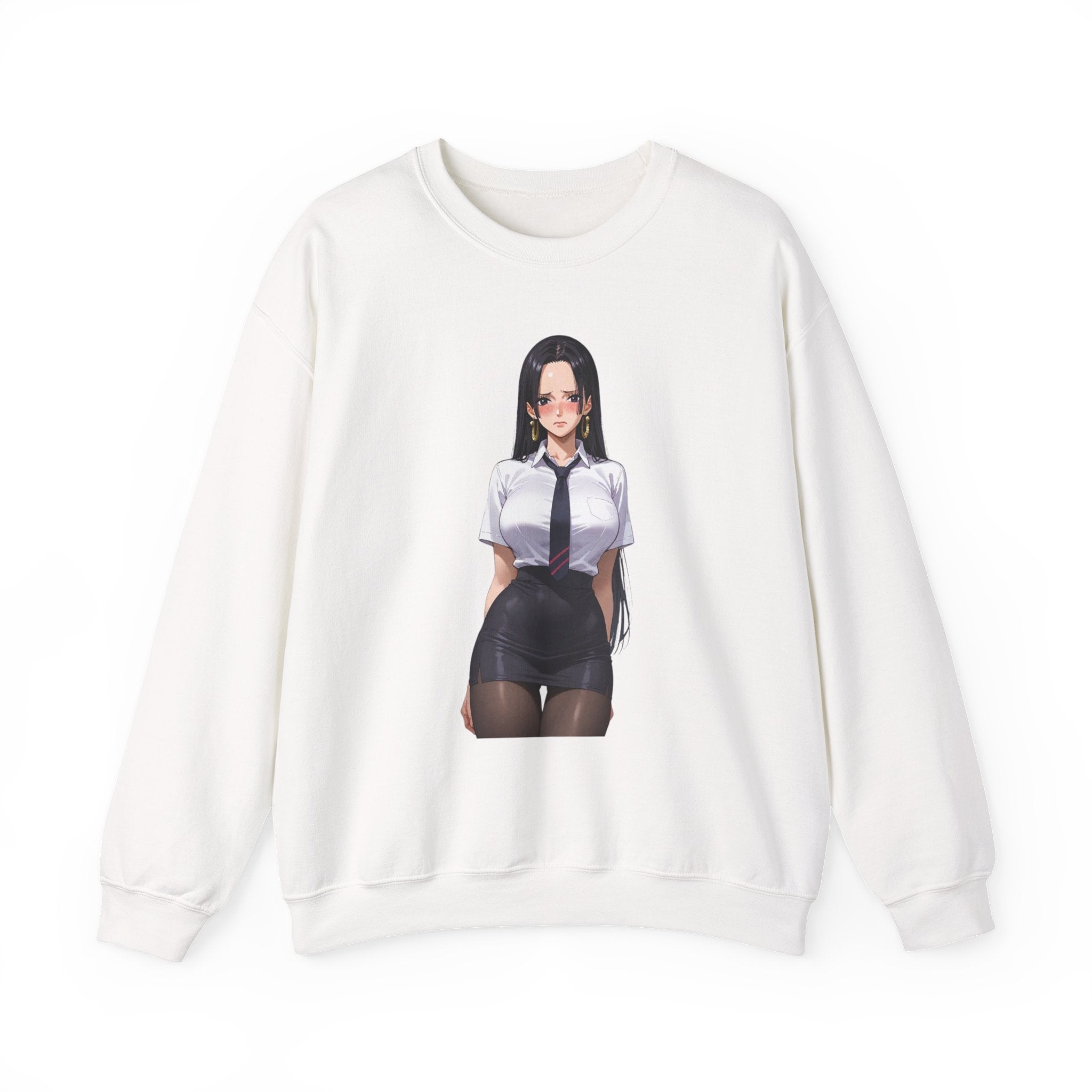 Nico Robin Office Lady Blushing Anime Unisex Heavy Blend™ Crewneck Sweatshirt