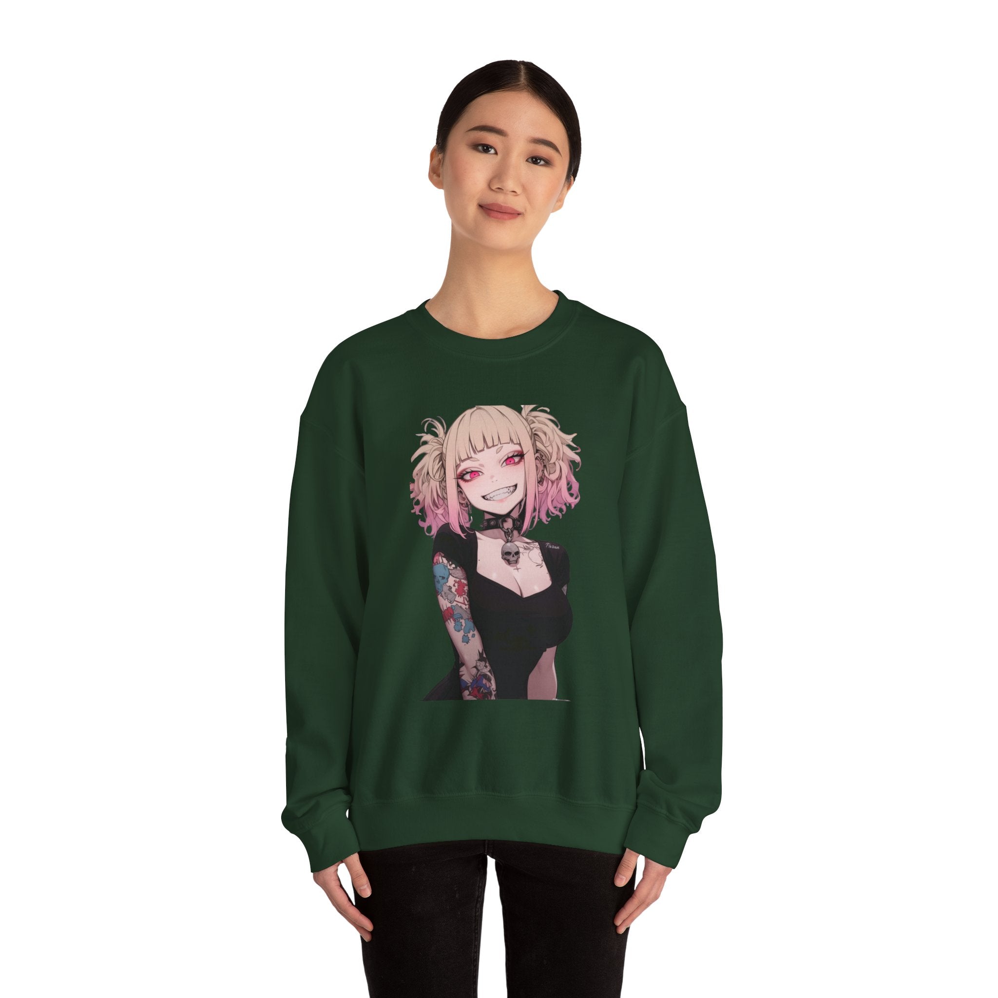 Gothic Himiko Toga Tattooed Crazy Unisex Heavy Blend™ Crewneck Sweatshirt
