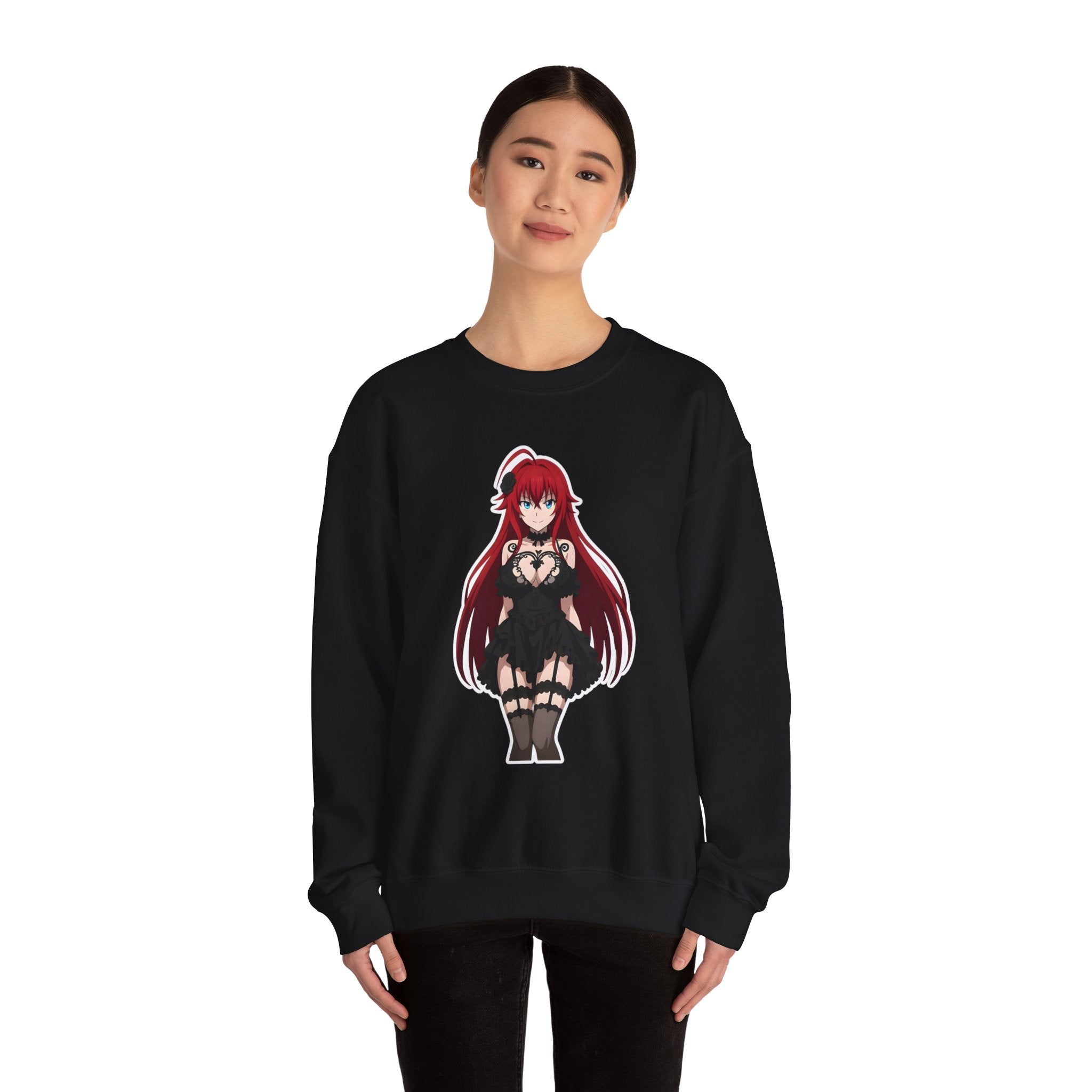 Rias Gremory Gothic Style Waifu Unisex Heavy Blend™ Crewneck Sweatshirt