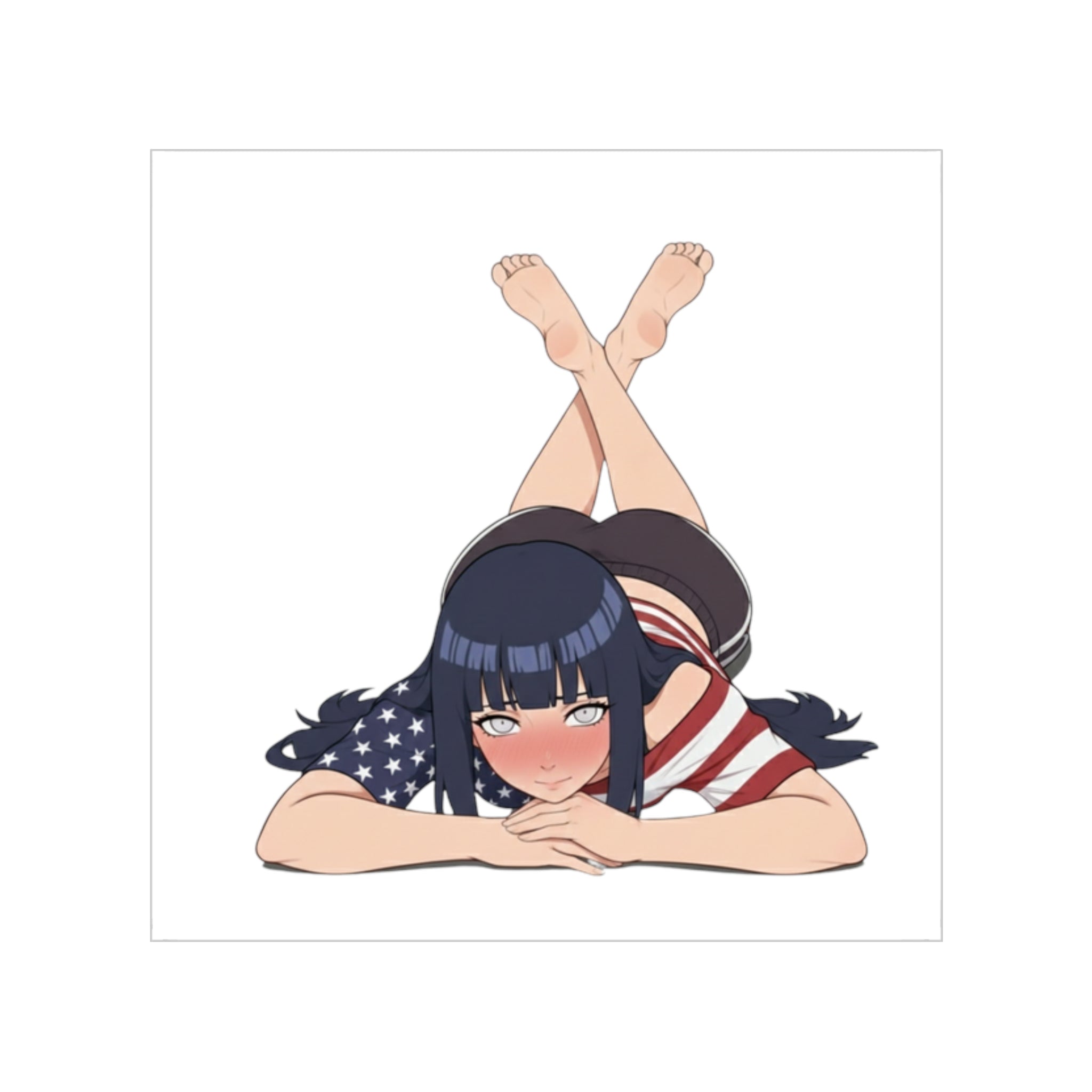 Hyuga Hinata Lie Shy Cansual Sexy Waifu Sticker