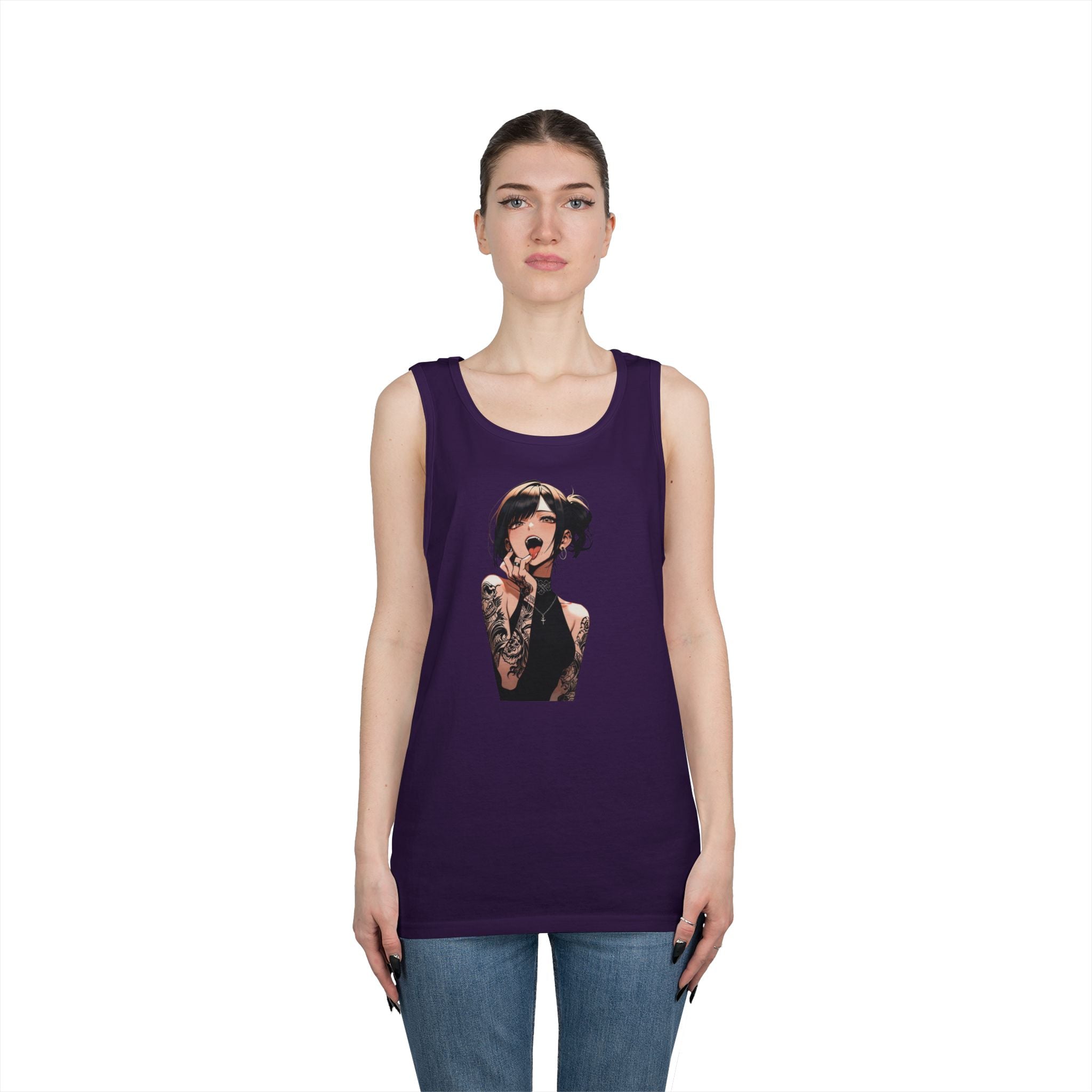 Gothic Himiko Toga Tattooed Ahegao Heavy Cotton Tank Top