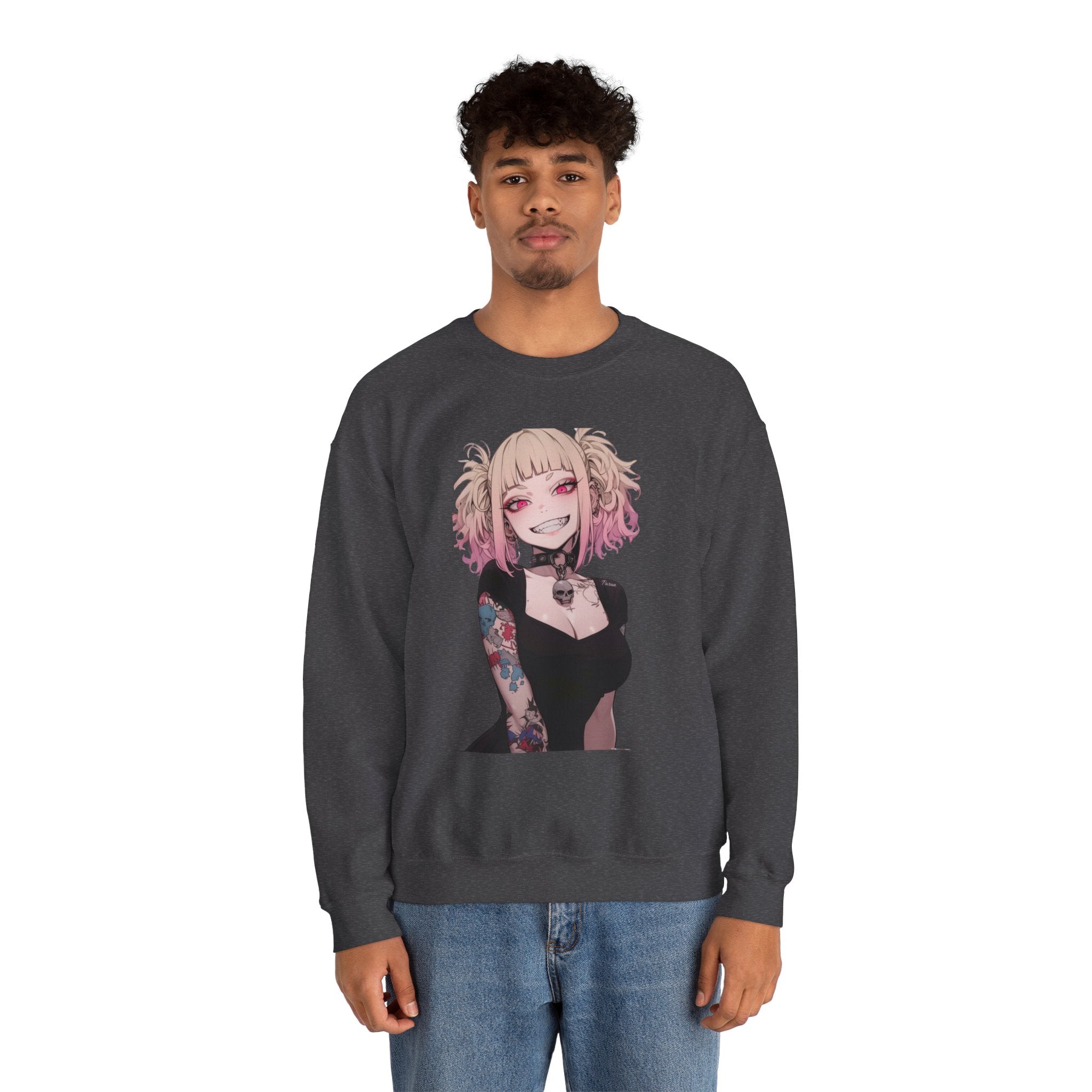 Gothic Himiko Toga Tattooed Crazy Unisex Heavy Blend™ Crewneck Sweatshirt