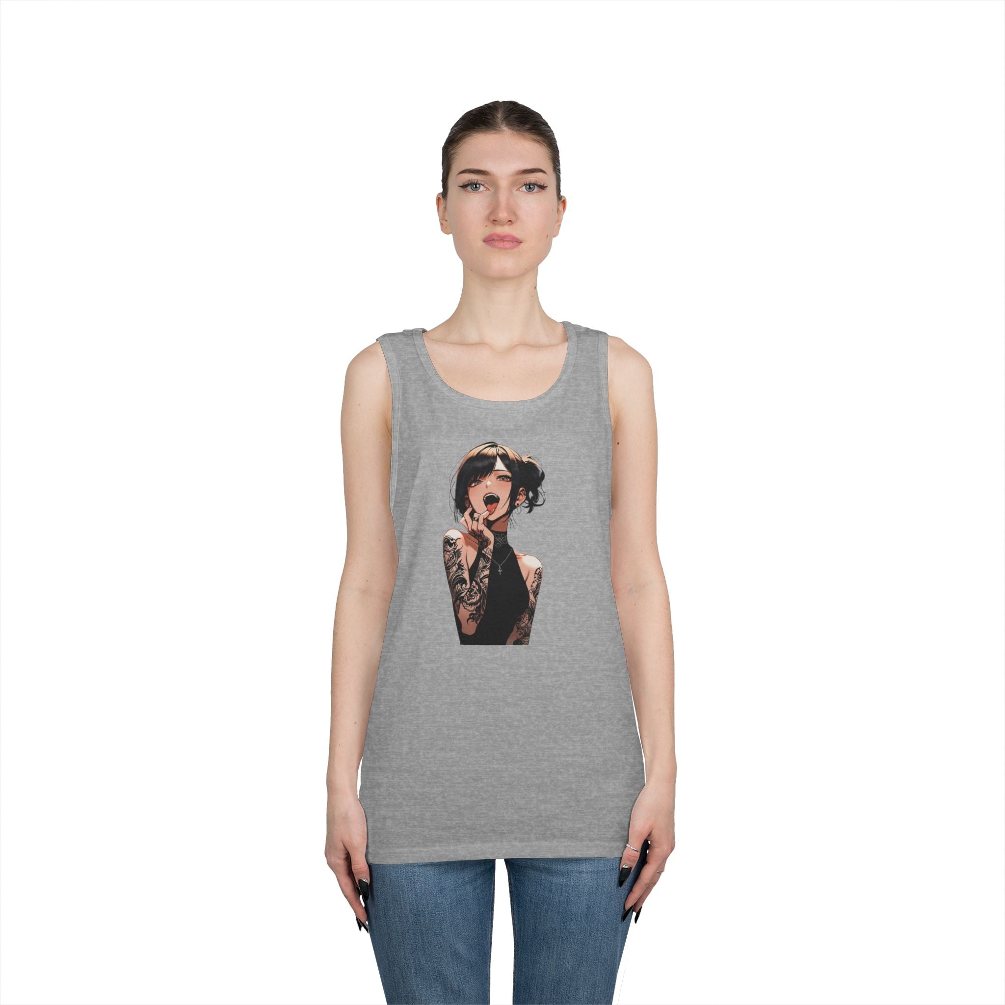 Gothic Himiko Toga Tattooed Ahegao Heavy Cotton Tank Top